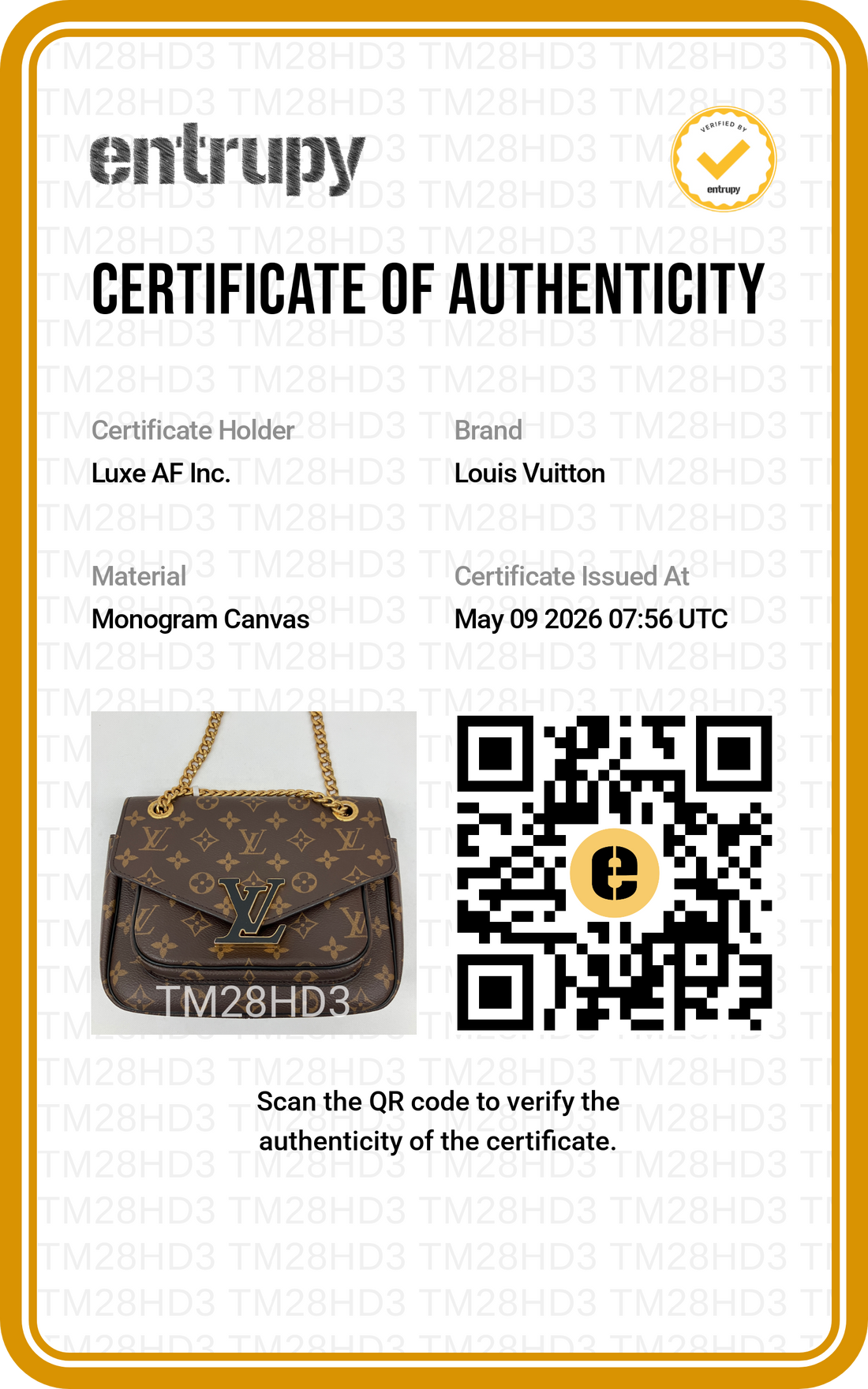 Louis Vuitton Passy Monogram Canvas Chain Shoulder Bag LV2595