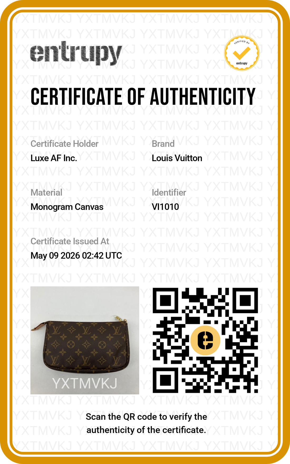 Louis Vuitton Monogram Canvas Pochette Accessoires LV2598