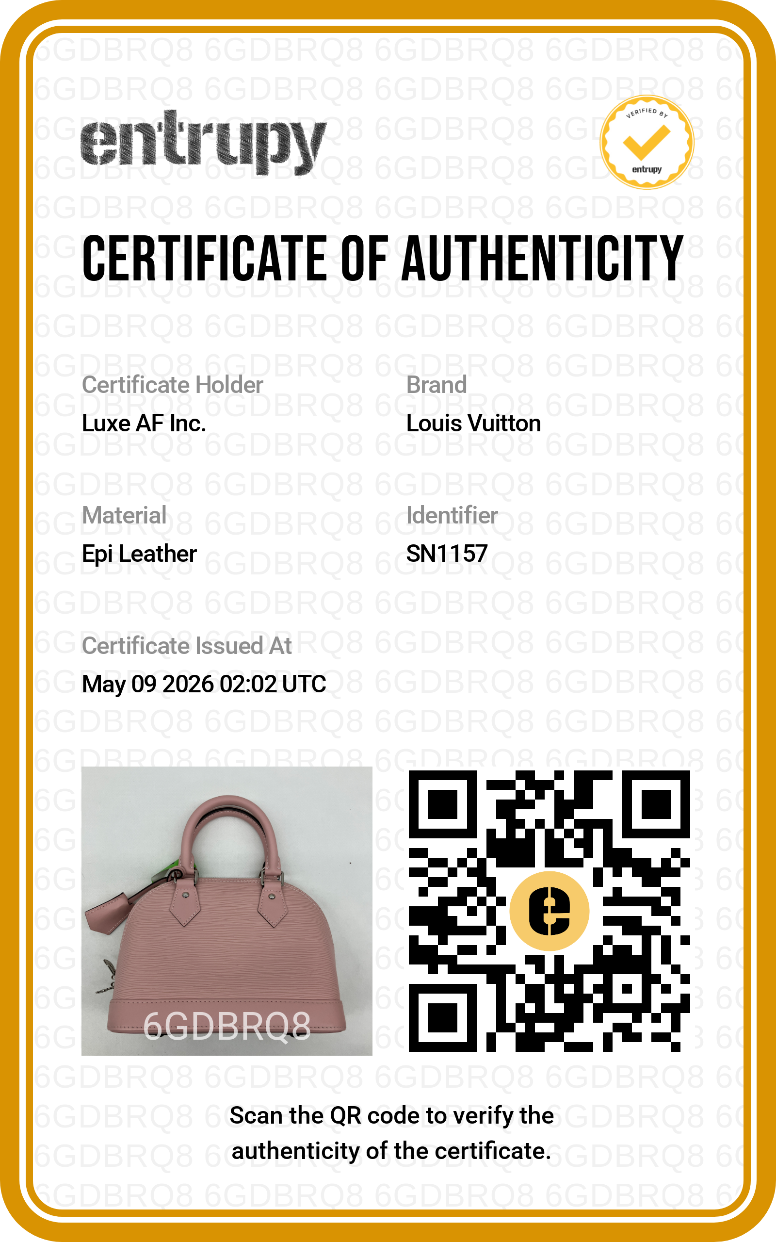Louis Vuitton Alma BB Pink Epi Leather Handle Bag LV2590