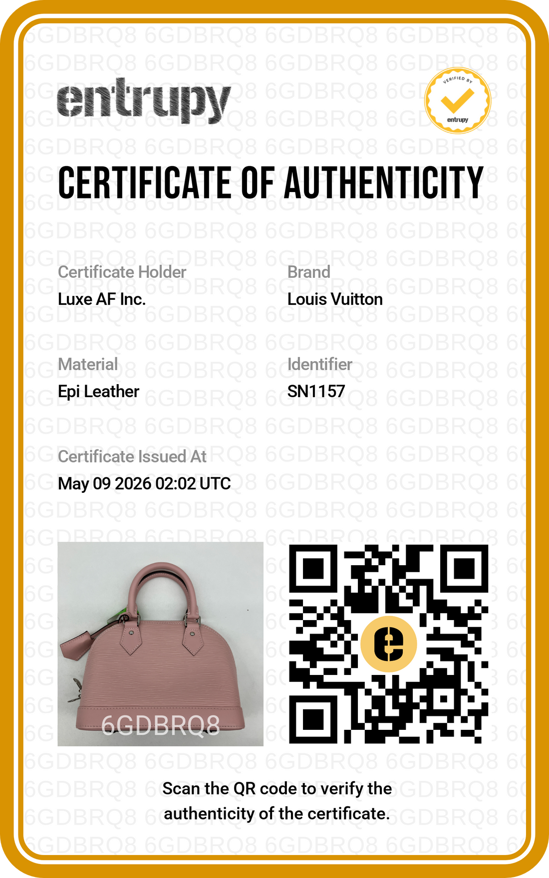 Louis Vuitton Alma BB Pink Epi Leather Handle Bag LV2590