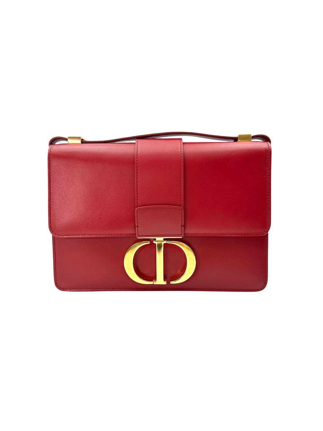 Christian Dior 30 Montaigne Red Leather Medium Size Box Bag DR717