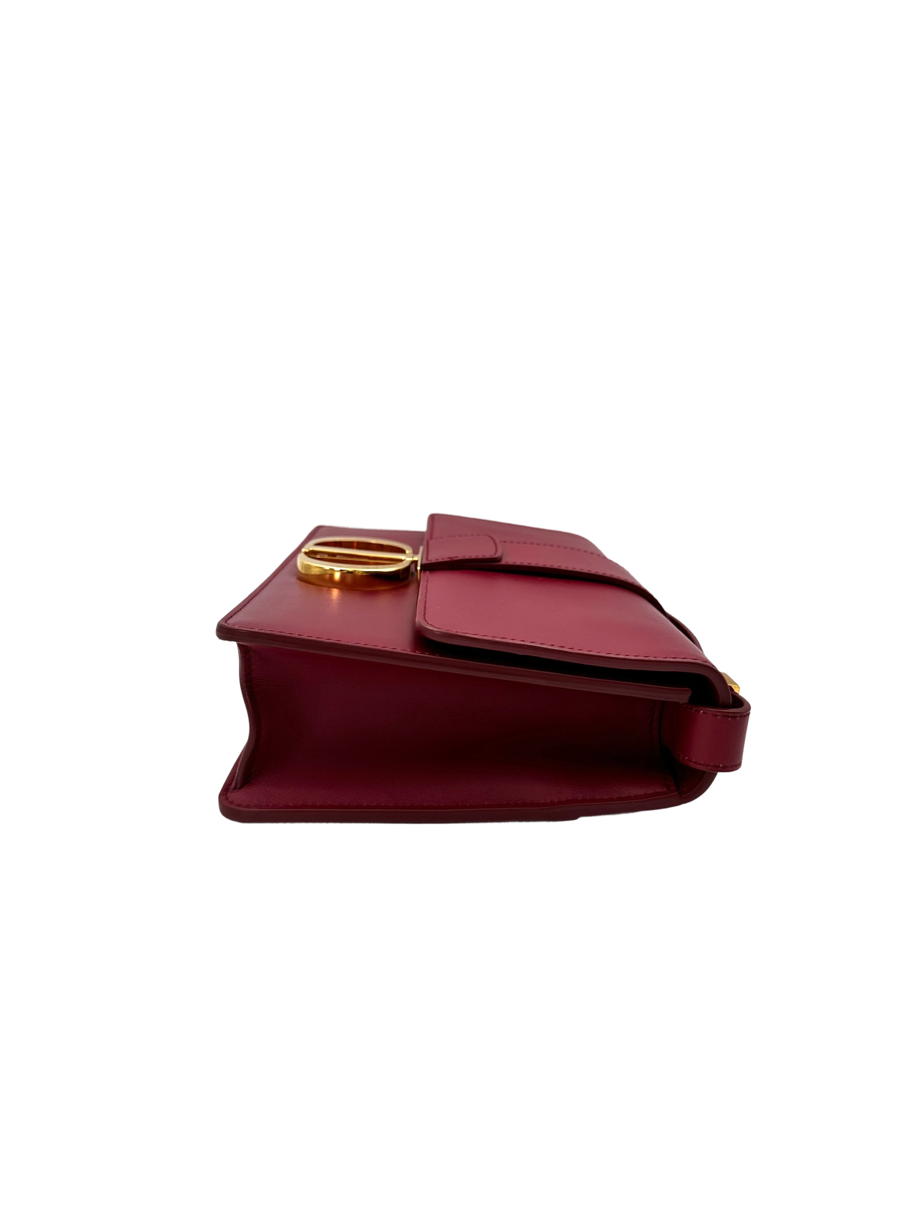 Christian Dior 30 Montaigne Red Leather Medium Size Box Bag DR717