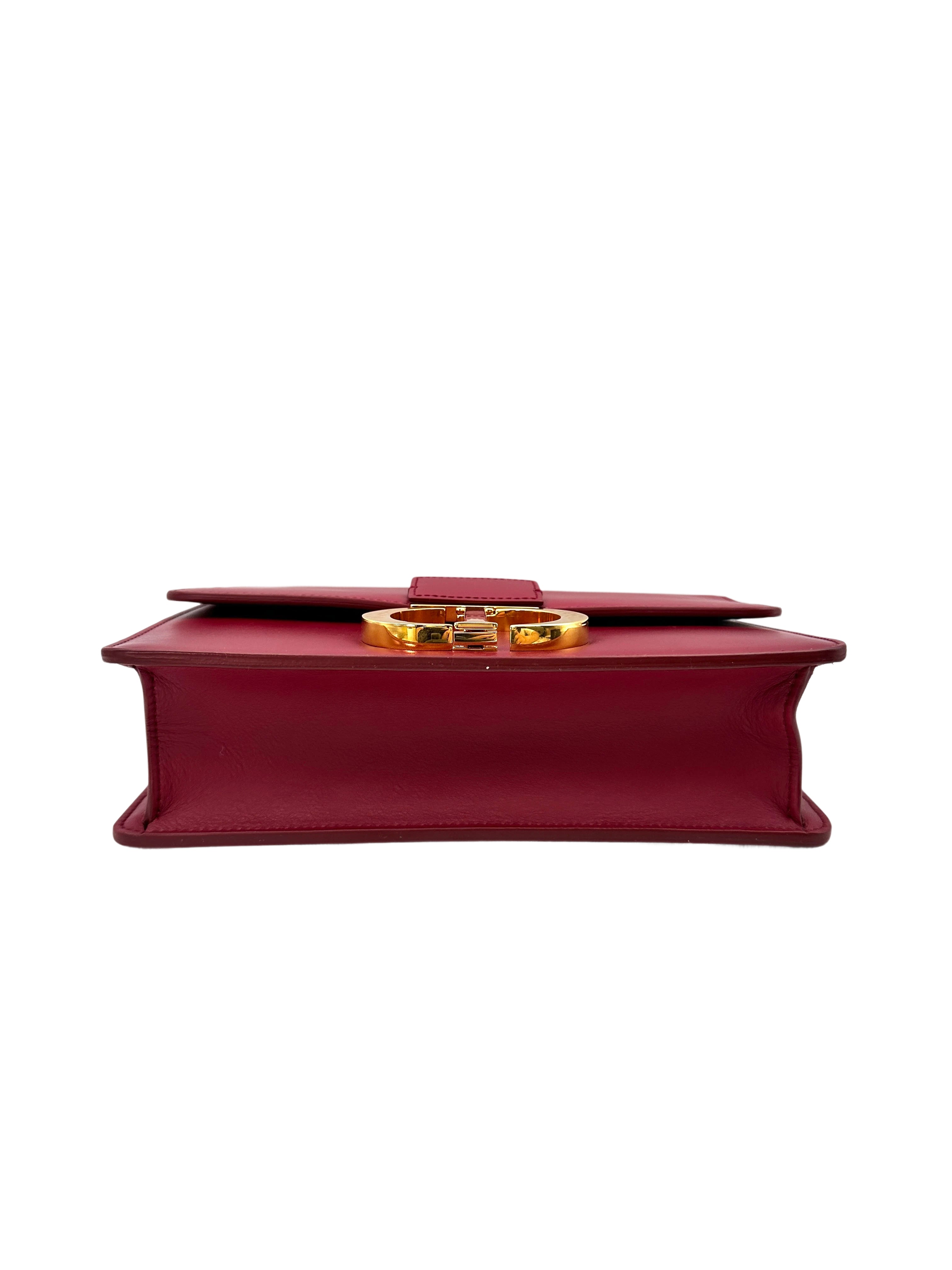Christian Dior 30 Montaigne Red Leather Medium Size Box Bag DR717