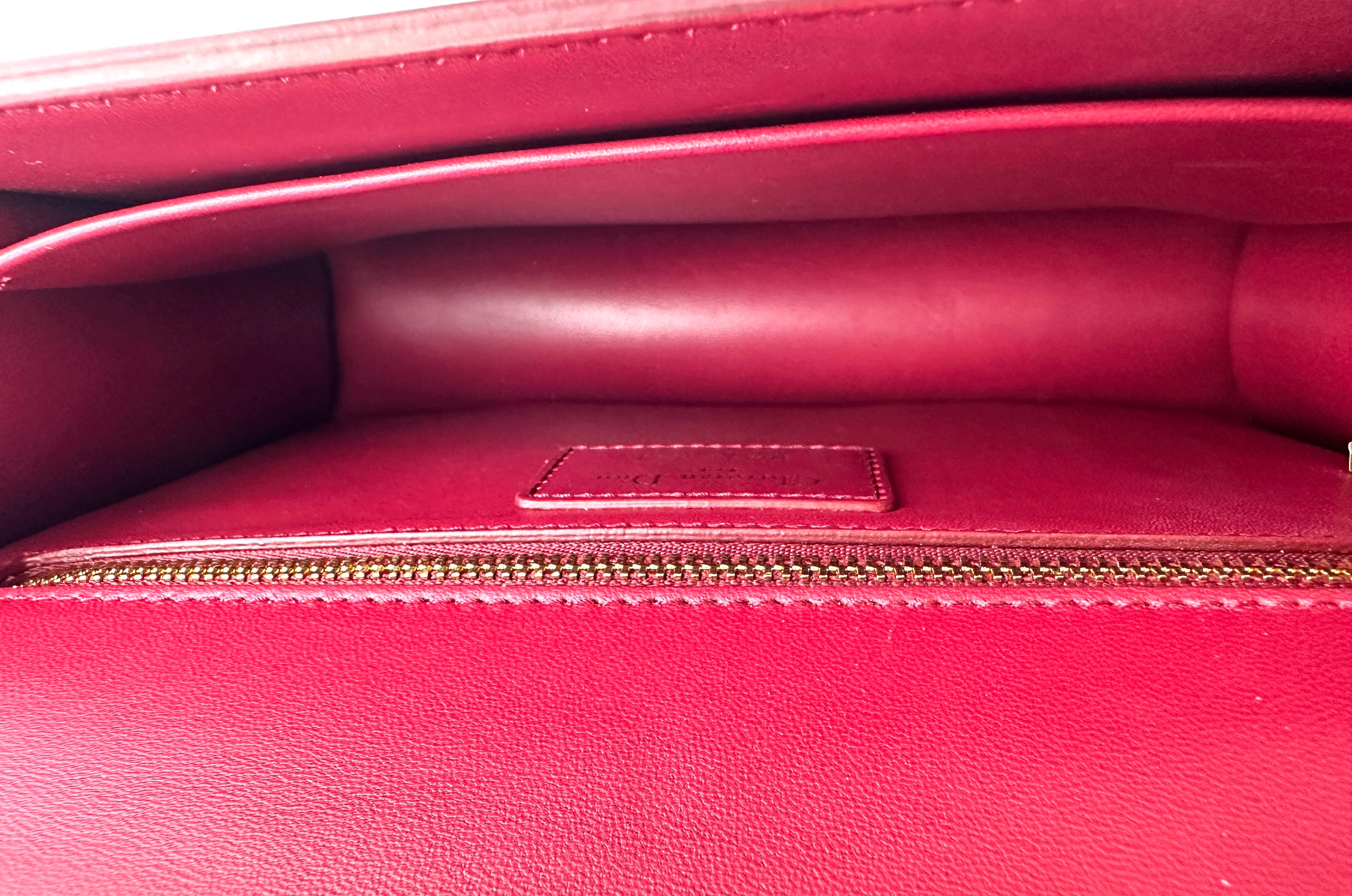 Christian Dior 30 Montaigne Red Leather Medium Size Box Bag DR717