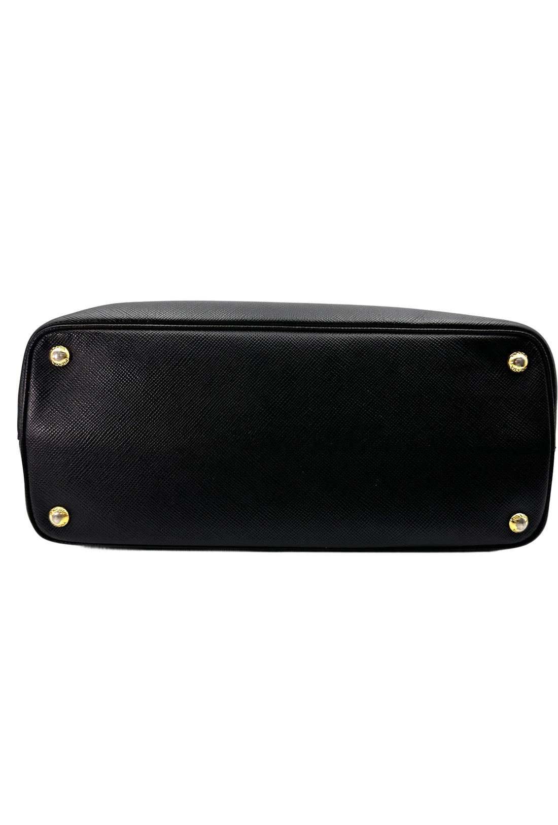 Prada Double Black Saffiano Cuir Leather Handle Bag PR309