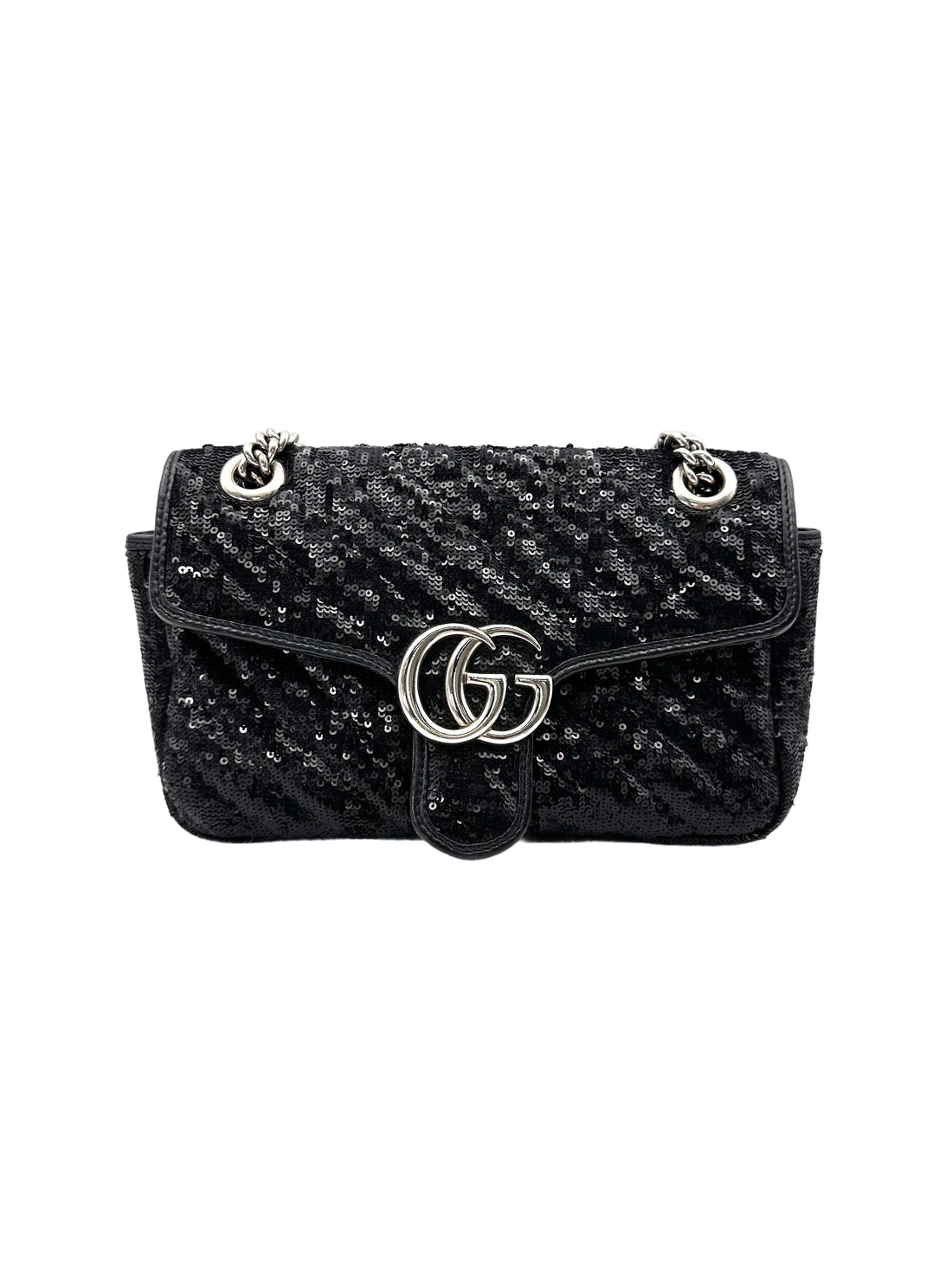 Gucci GG Marmont Black Sequin Shoulder Bag GG914