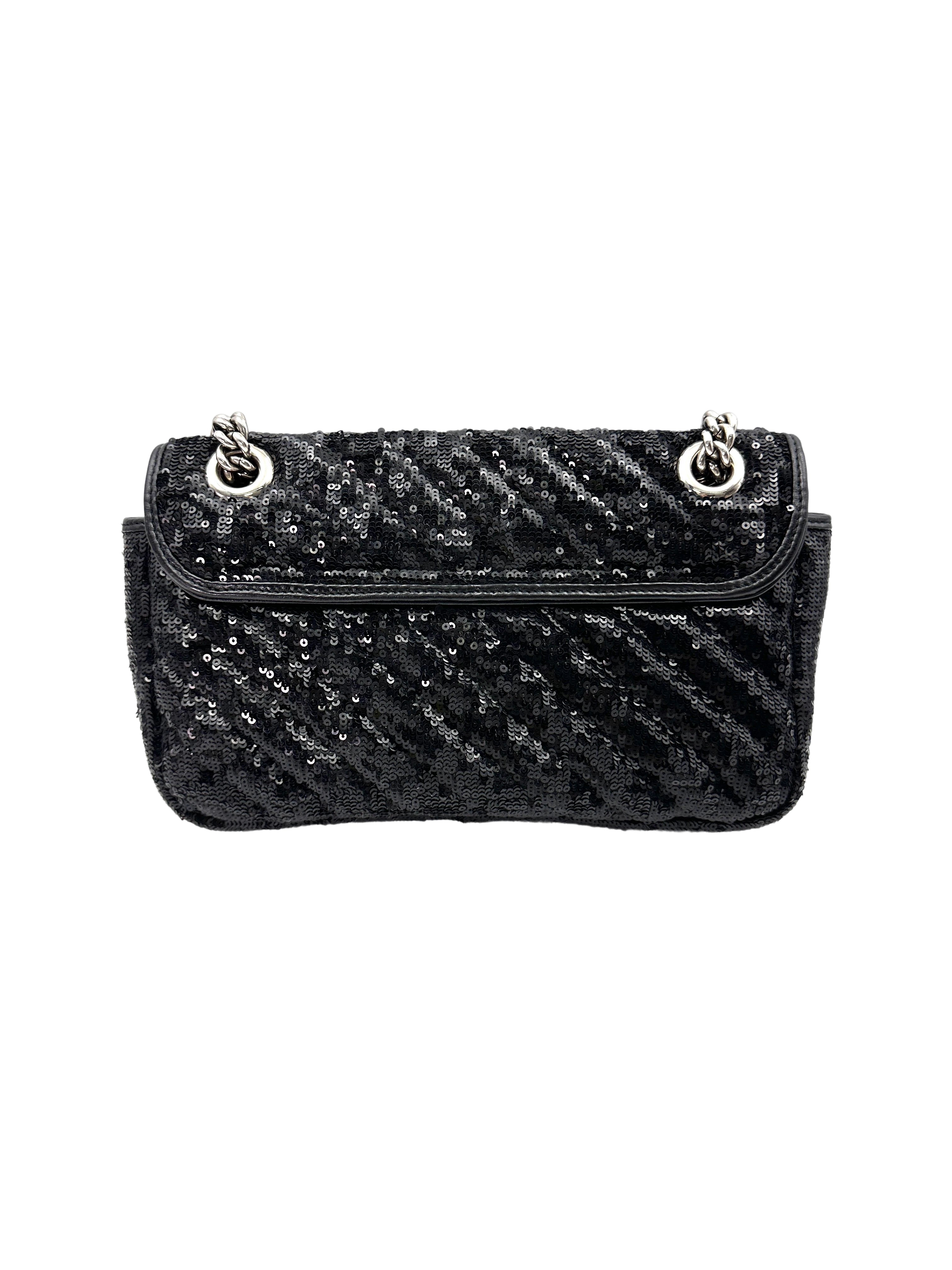 Gucci GG Marmont Black Sequin Shoulder Bag GG914