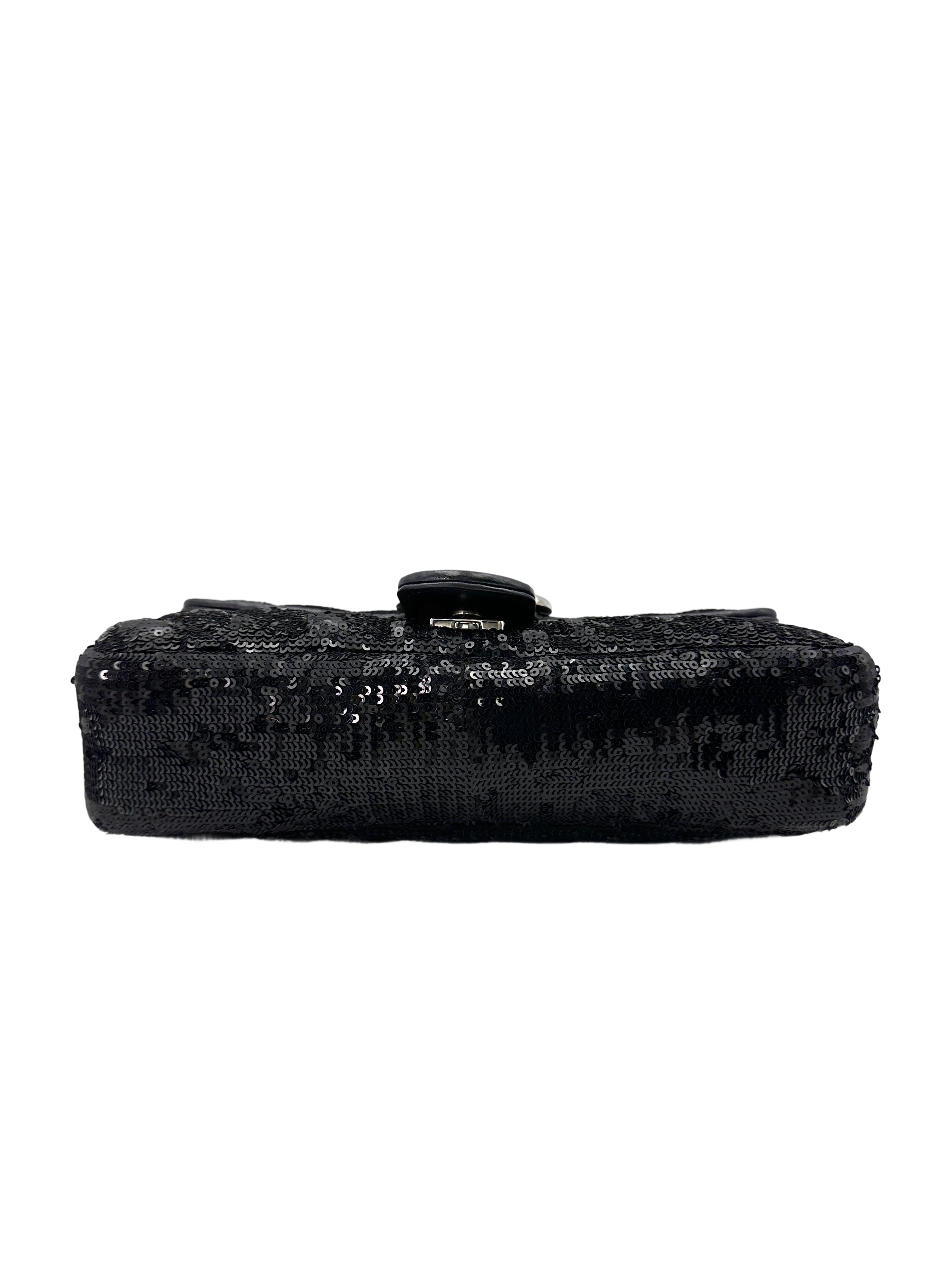 Gucci GG Marmont Black Sequin Shoulder Bag GG914