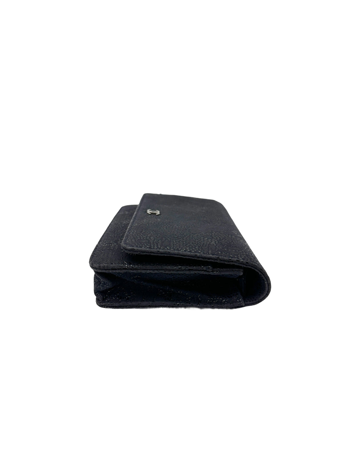 Chanel Navy Lace Embossed Leather Wallet On Chain(18***94) CC1881