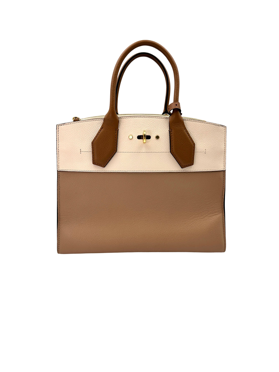 Louis Vuitton City Steamer Beige/Brown Grained Leather Handle Bag LV2611