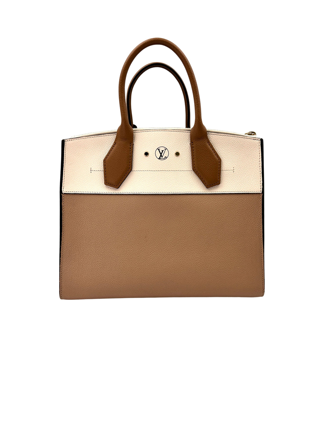 Louis Vuitton City Steamer Beige/Brown Grained Leather Handle Bag LV2611