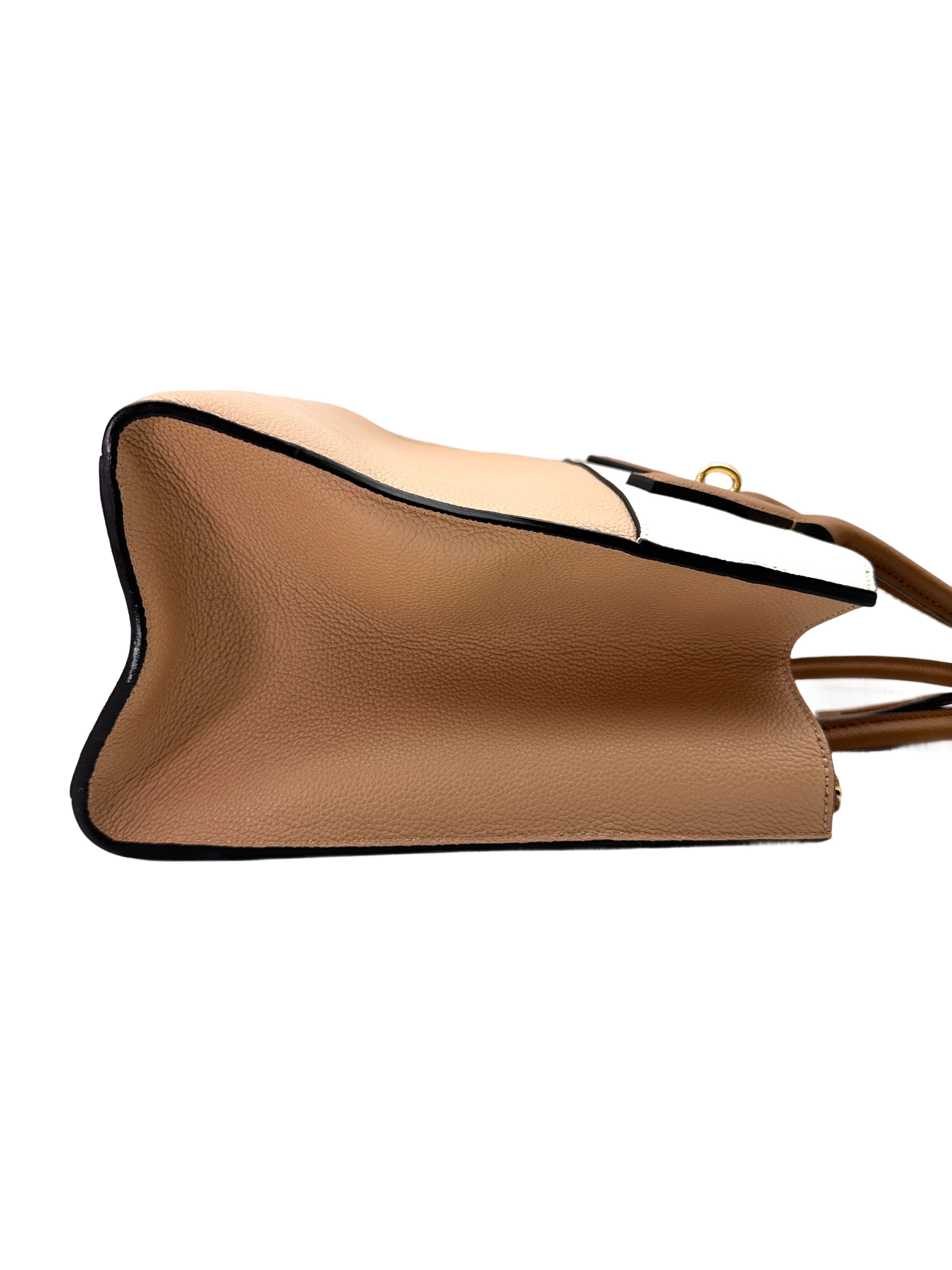 Louis Vuitton City Steamer Beige/Brown Grained Leather Handle Bag LV2611