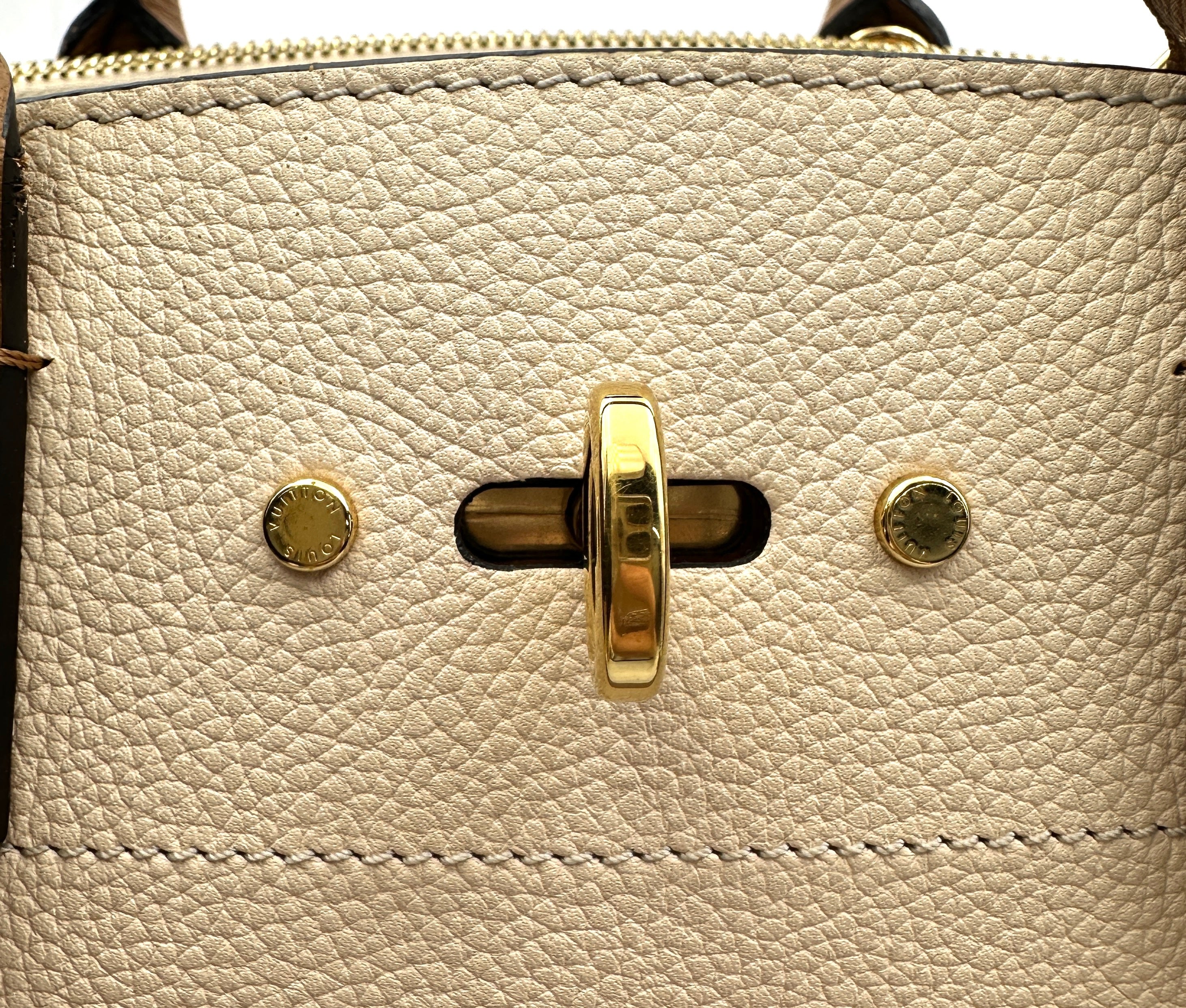 Louis Vuitton City Steamer Beige/Brown Grained Leather Handle Bag LV2611