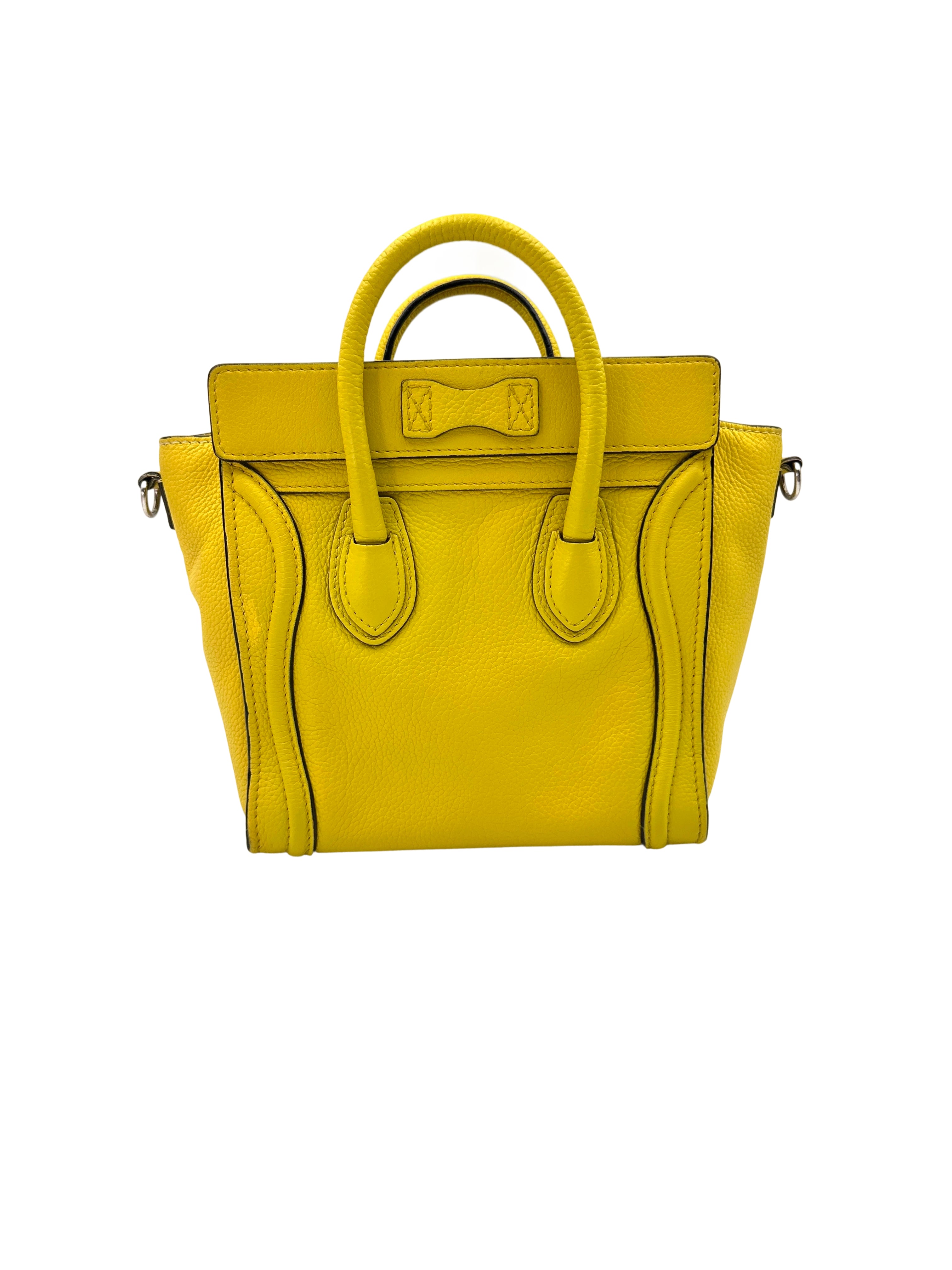 Celine Luggage Yellow Leather Handle Bag CE159