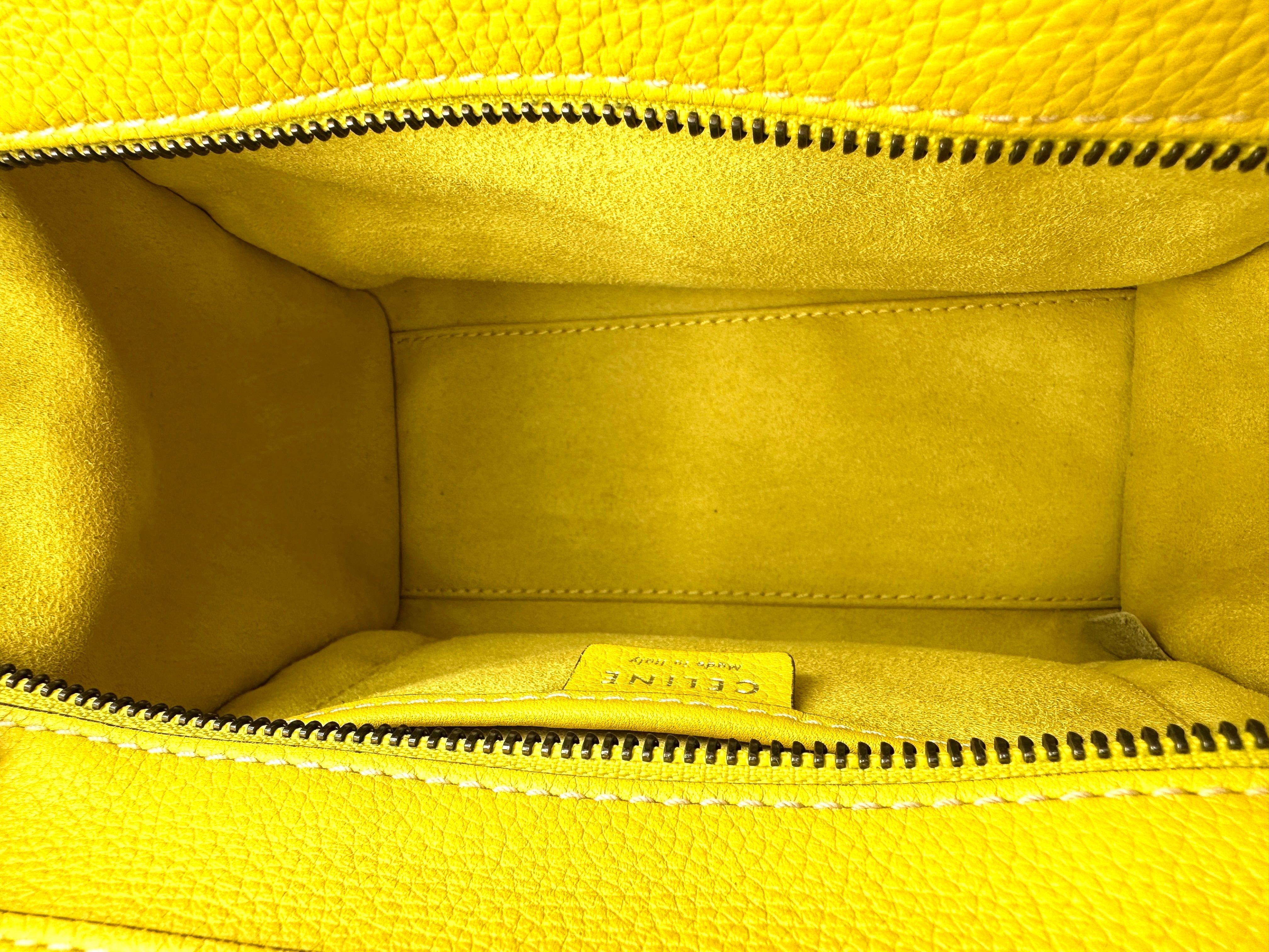 Celine Luggage Yellow Leather Handle Bag CE159