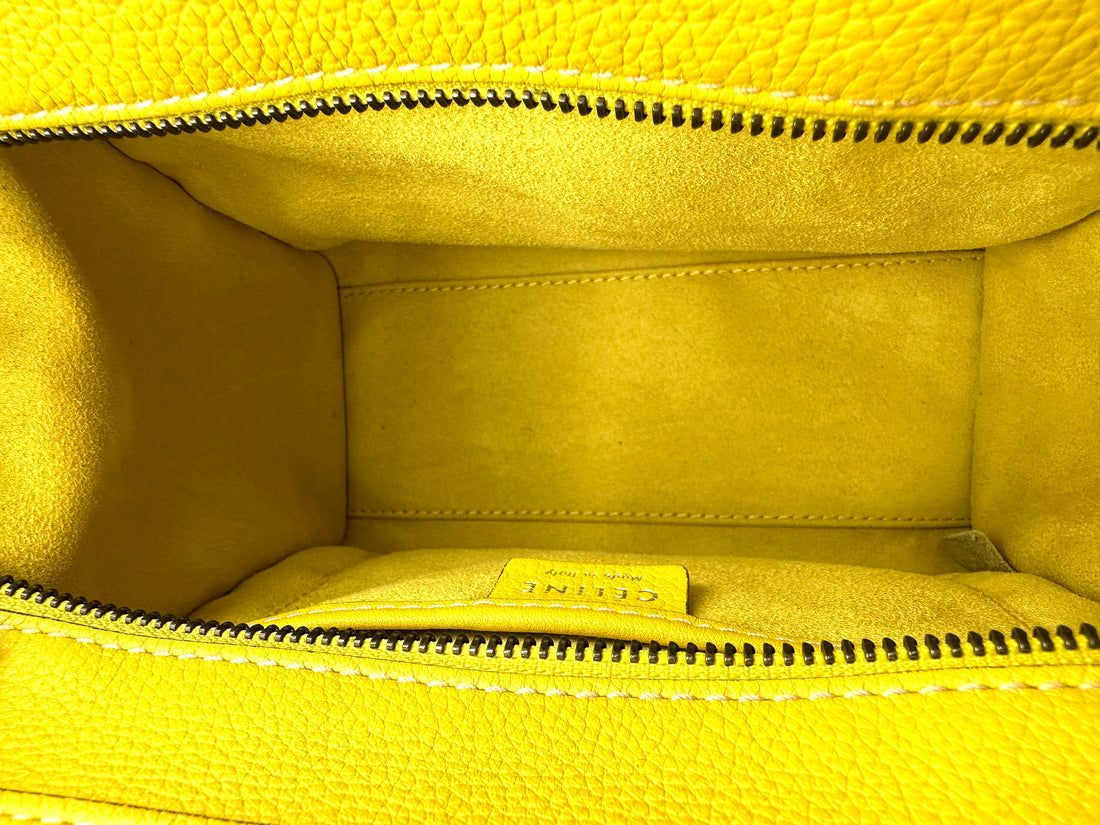 Celine Luggage Yellow Leather Handle Bag CE159