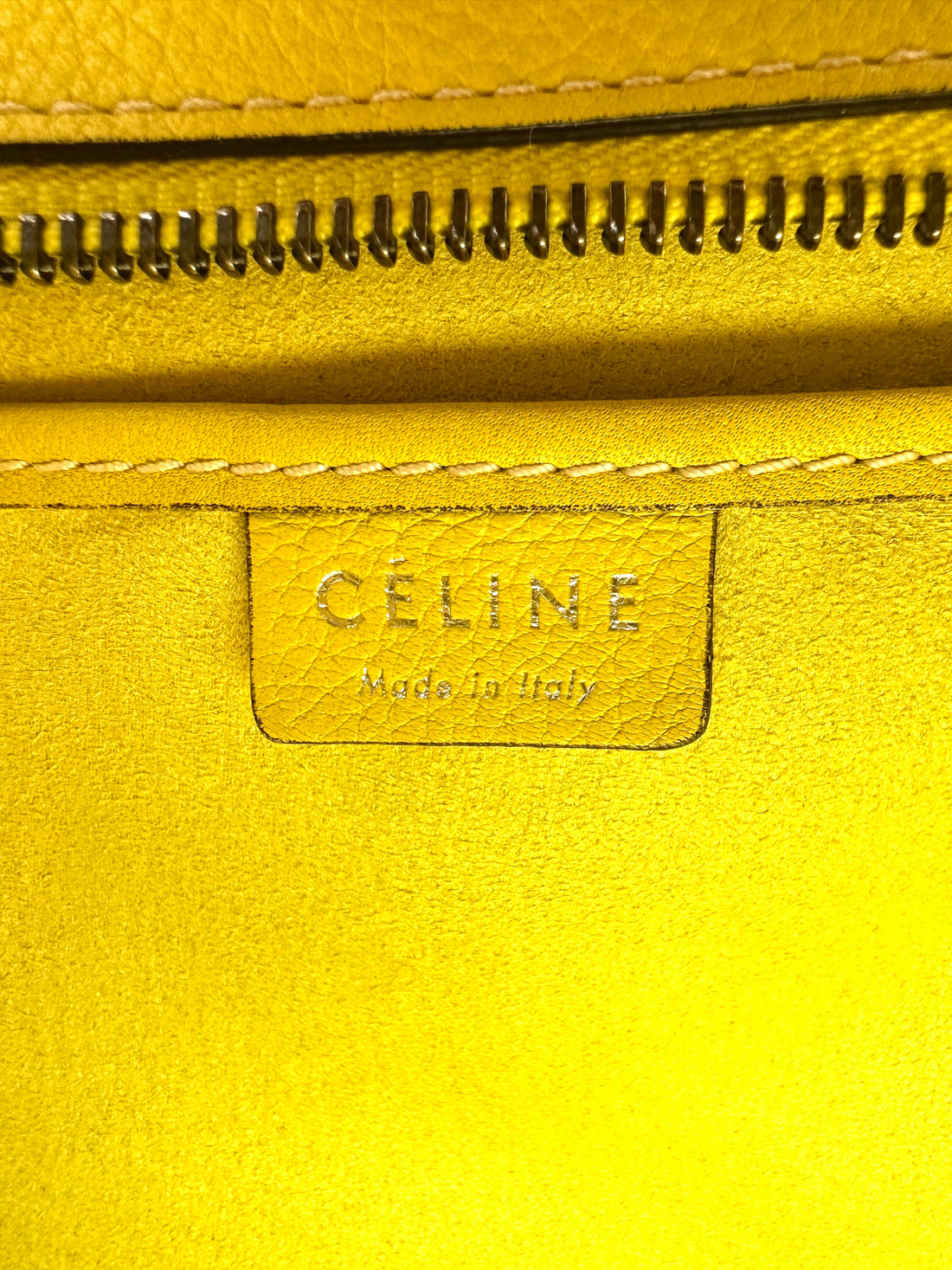 Celine Luggage Yellow Leather Handle Bag CE159