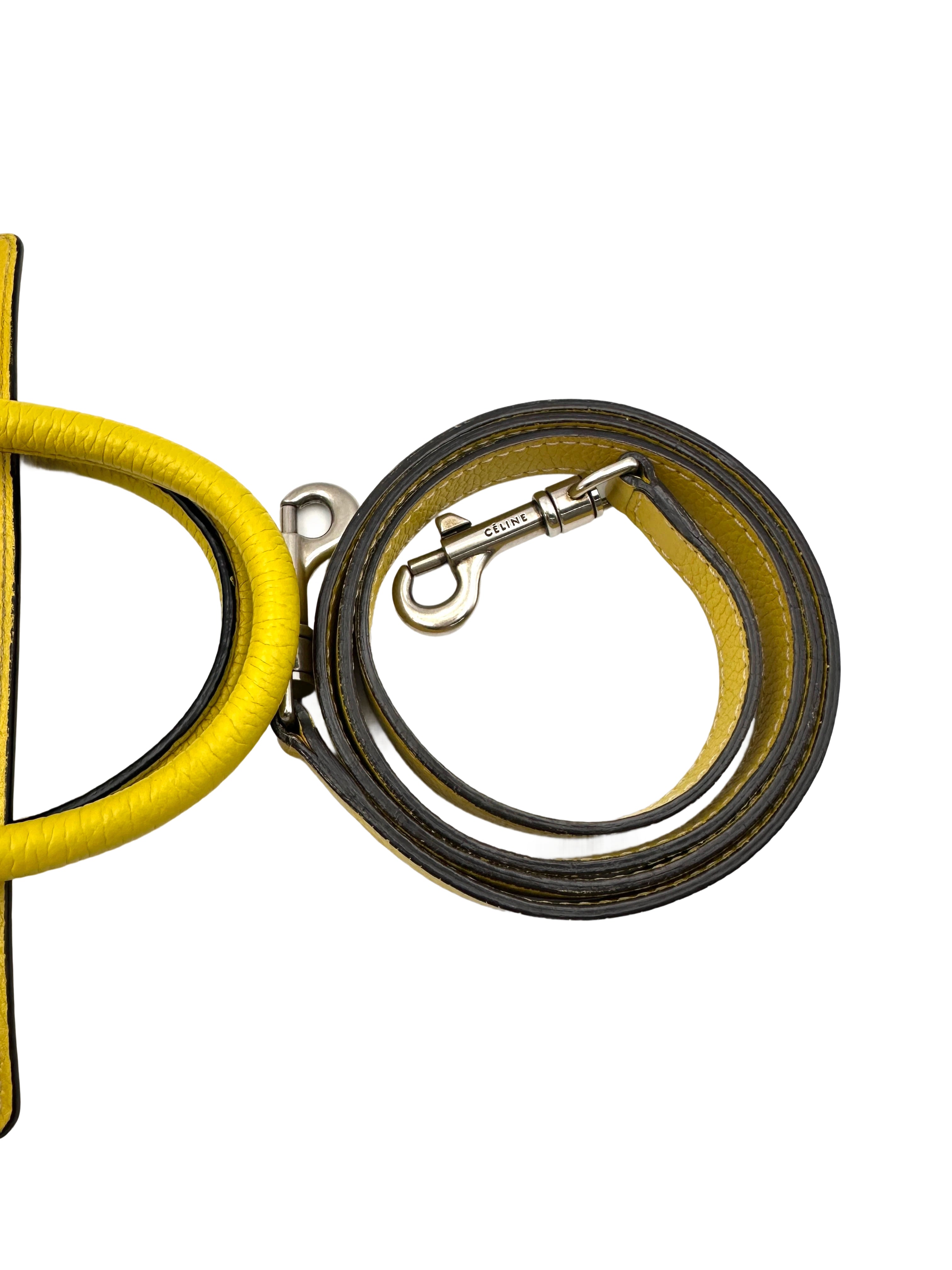 Celine Luggage Yellow Leather Handle Bag CE159