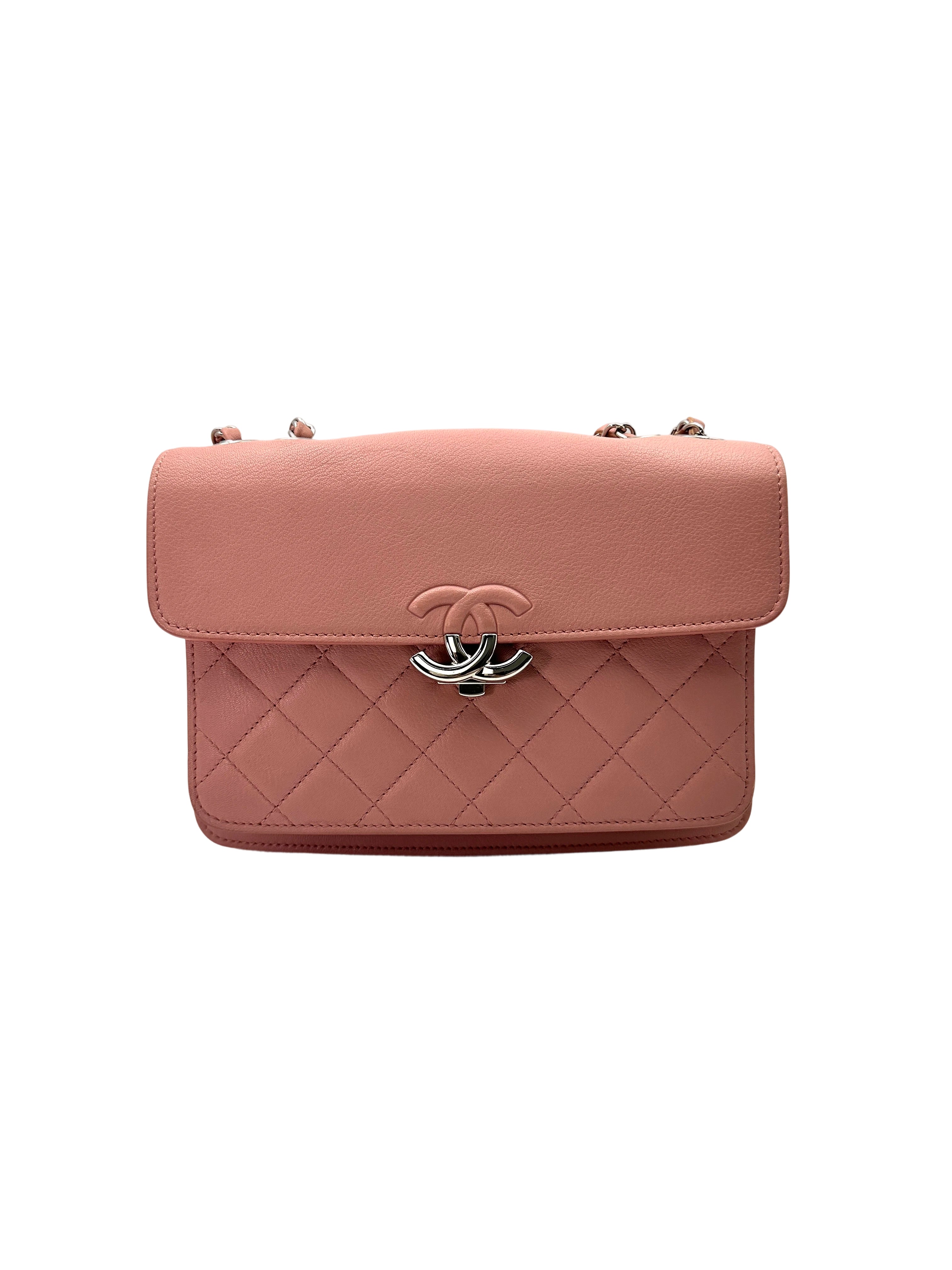 Chanel CC Box Pink Quilted Leather Flap Bag(25***63) IRIS178