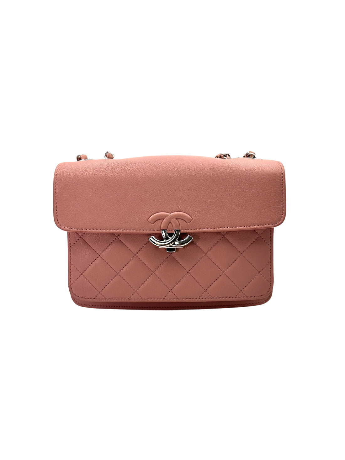 Chanel CC Box Pink Quilted Leather Flap Bag(25***63) IRIS178