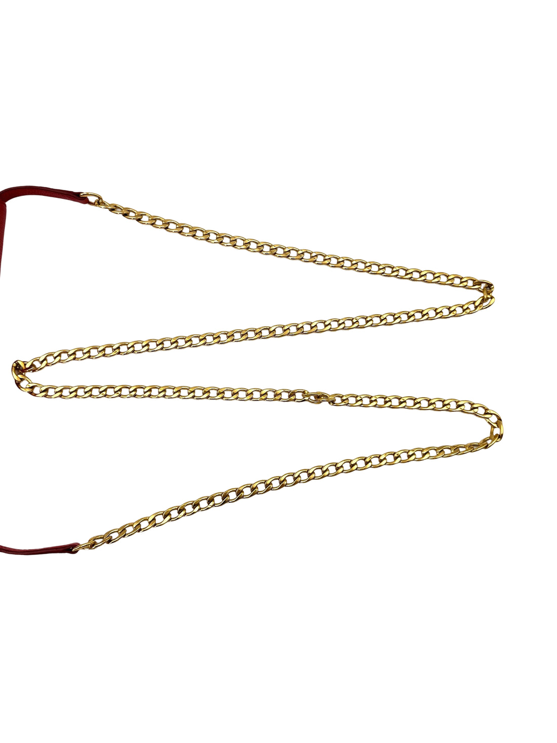 Prada Red Leather Wallet On Chain With Gold Hardware PR307