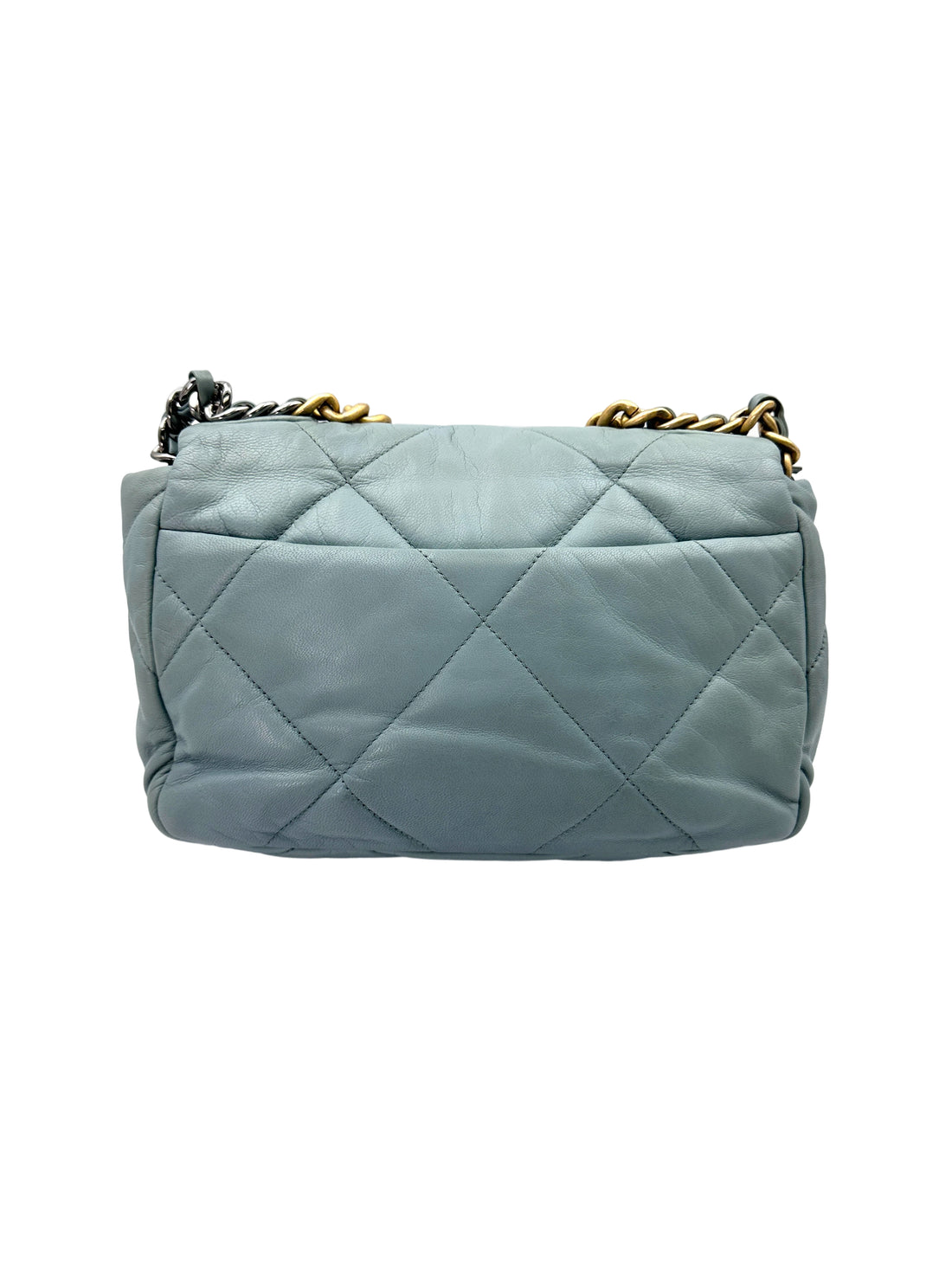 Chanel 19Bag Light Blue Quilted Leather Flap Bag With Gold Hardware(30***16) CC1886