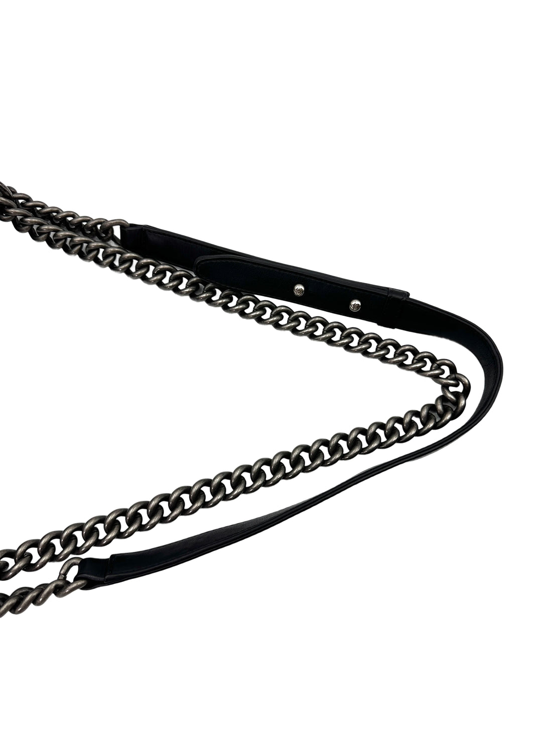 Chanel LeBoy Black Chevron Quilted Leather Flap Bag With Silver Buckle(19***21) CC1883