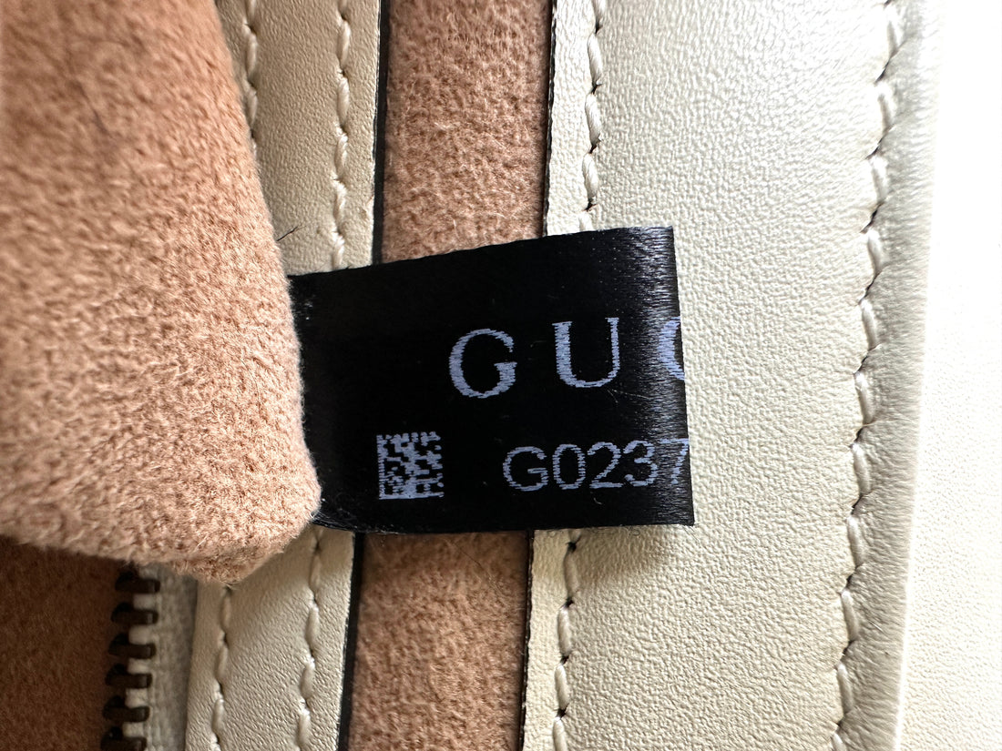 Gucci Queen Margaret Bee Black/White Leather Top Handle Bag GG913