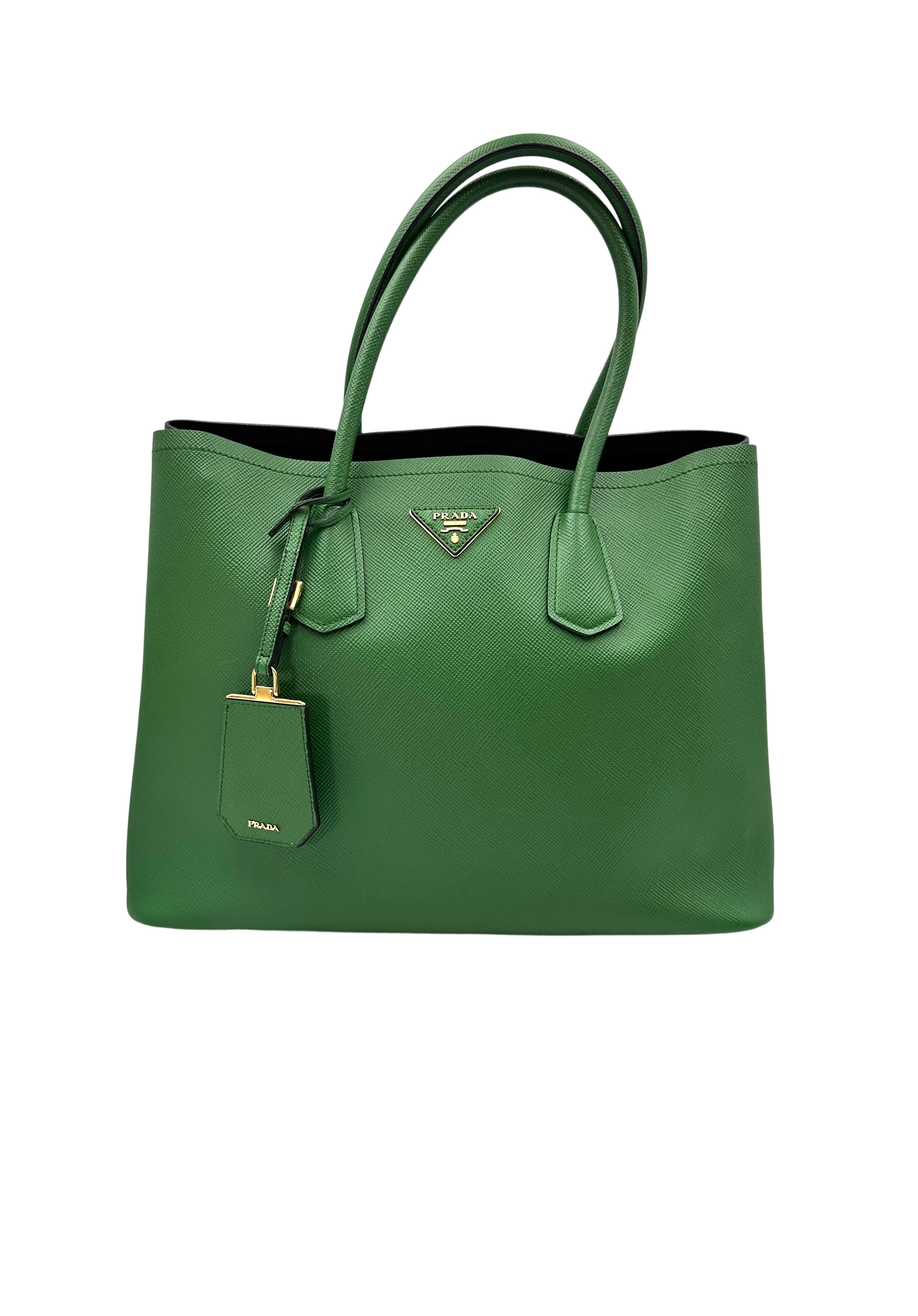 Prada Galleria Green Saffiano Leather Handle Bag PR308