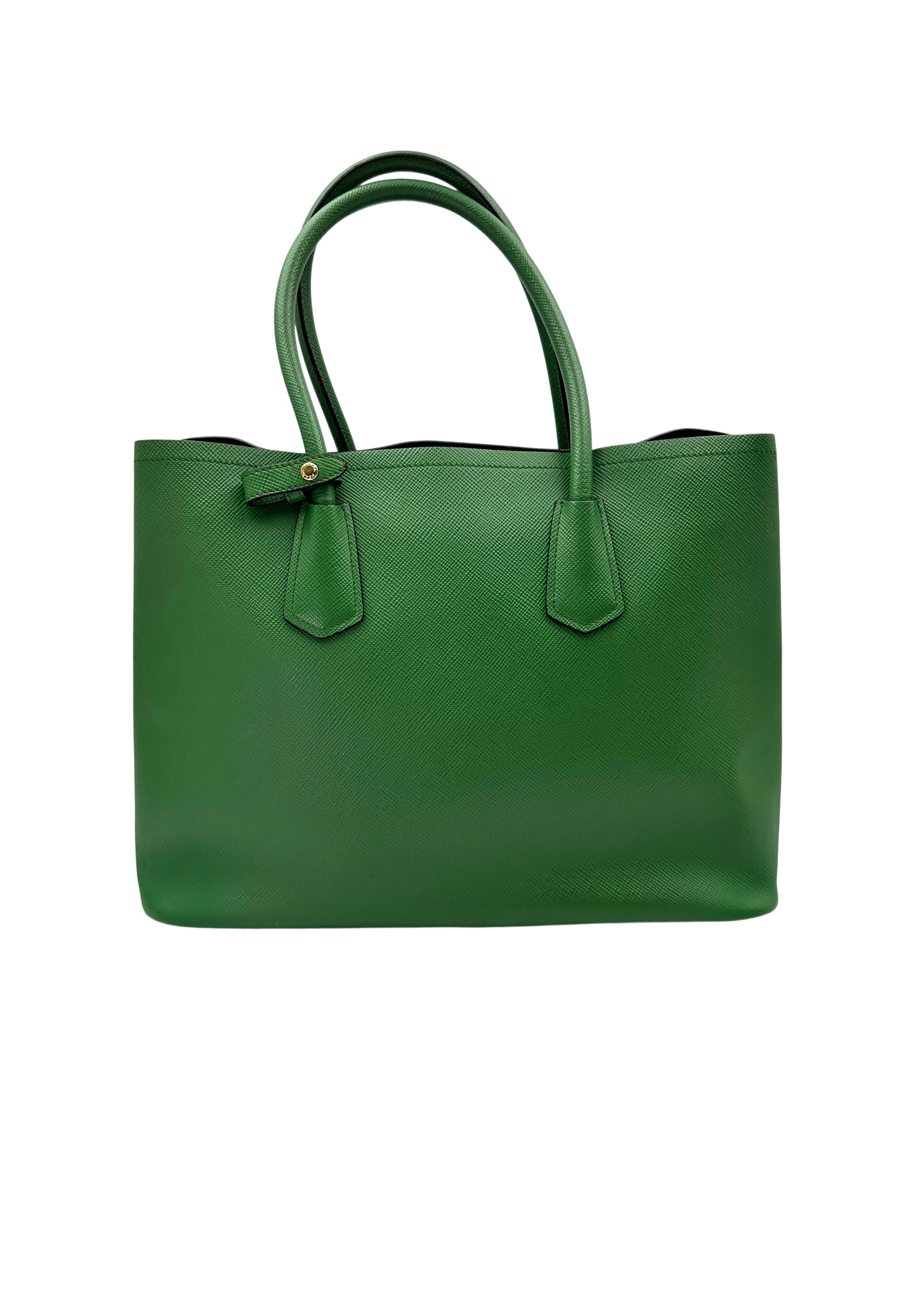 Prada Galleria Green Saffiano Leather Handle Bag PR308