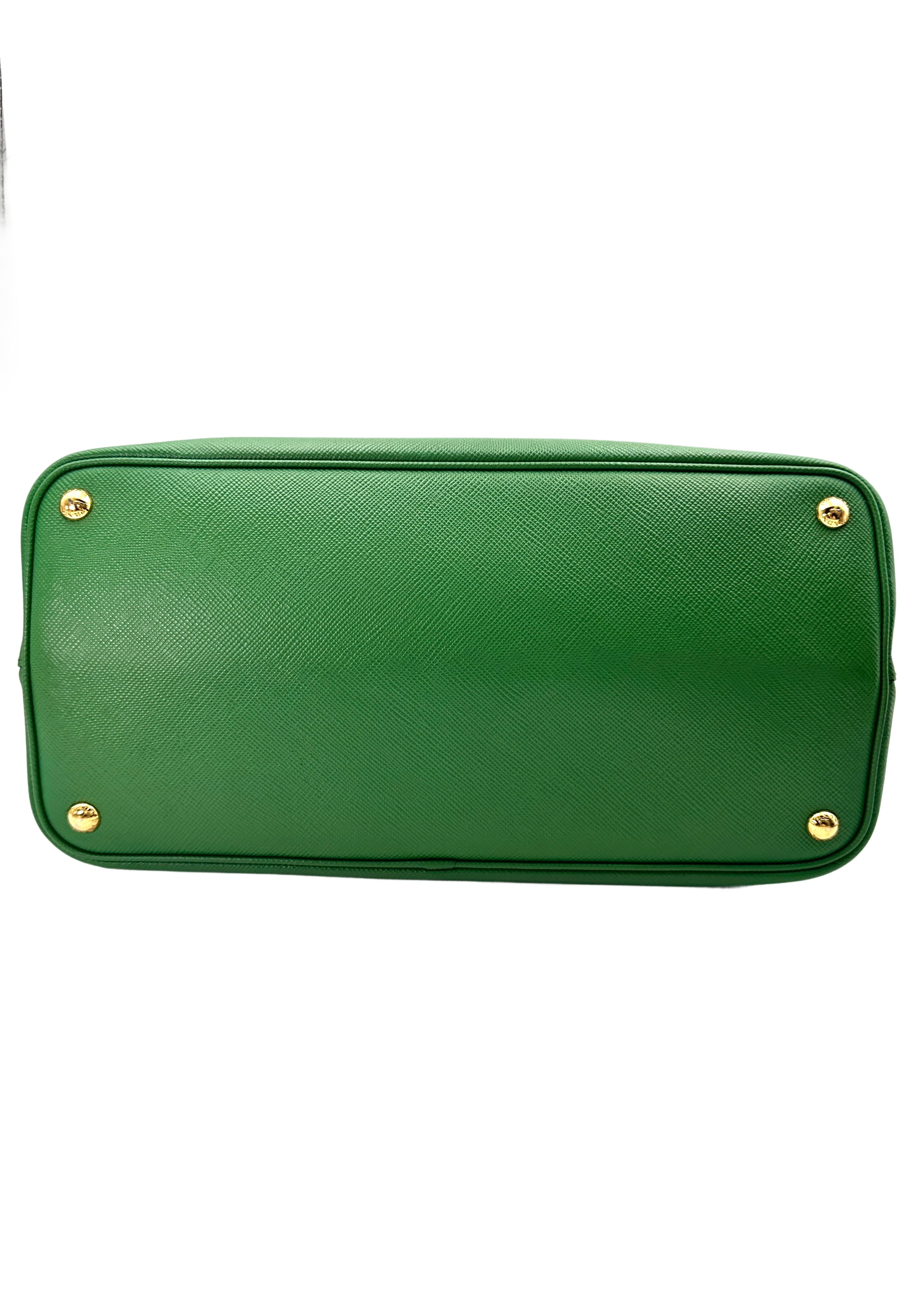 Prada Galleria Green Saffiano Leather Handle Bag PR308