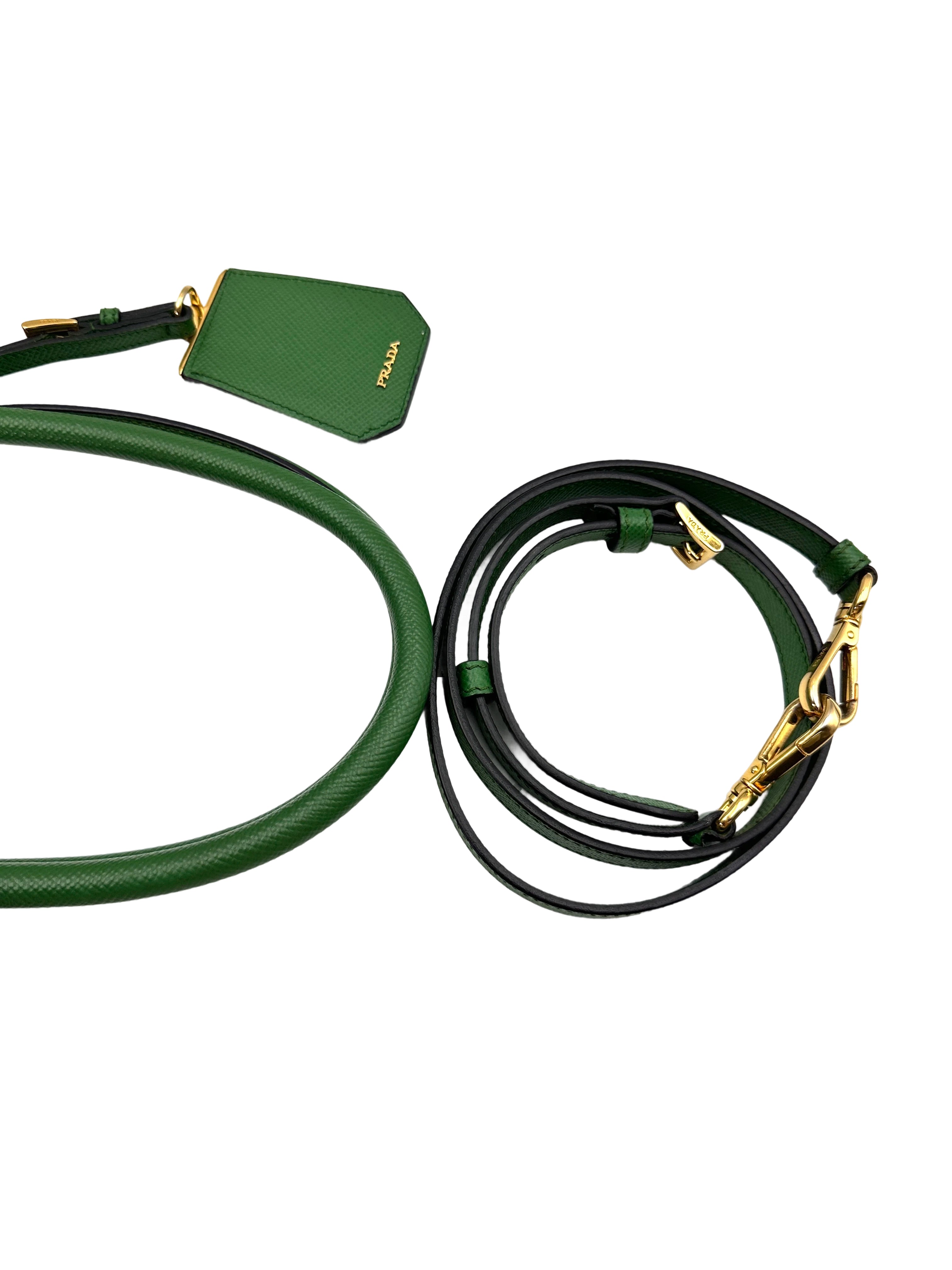 Prada Galleria Green Saffiano Leather Handle Bag PR308