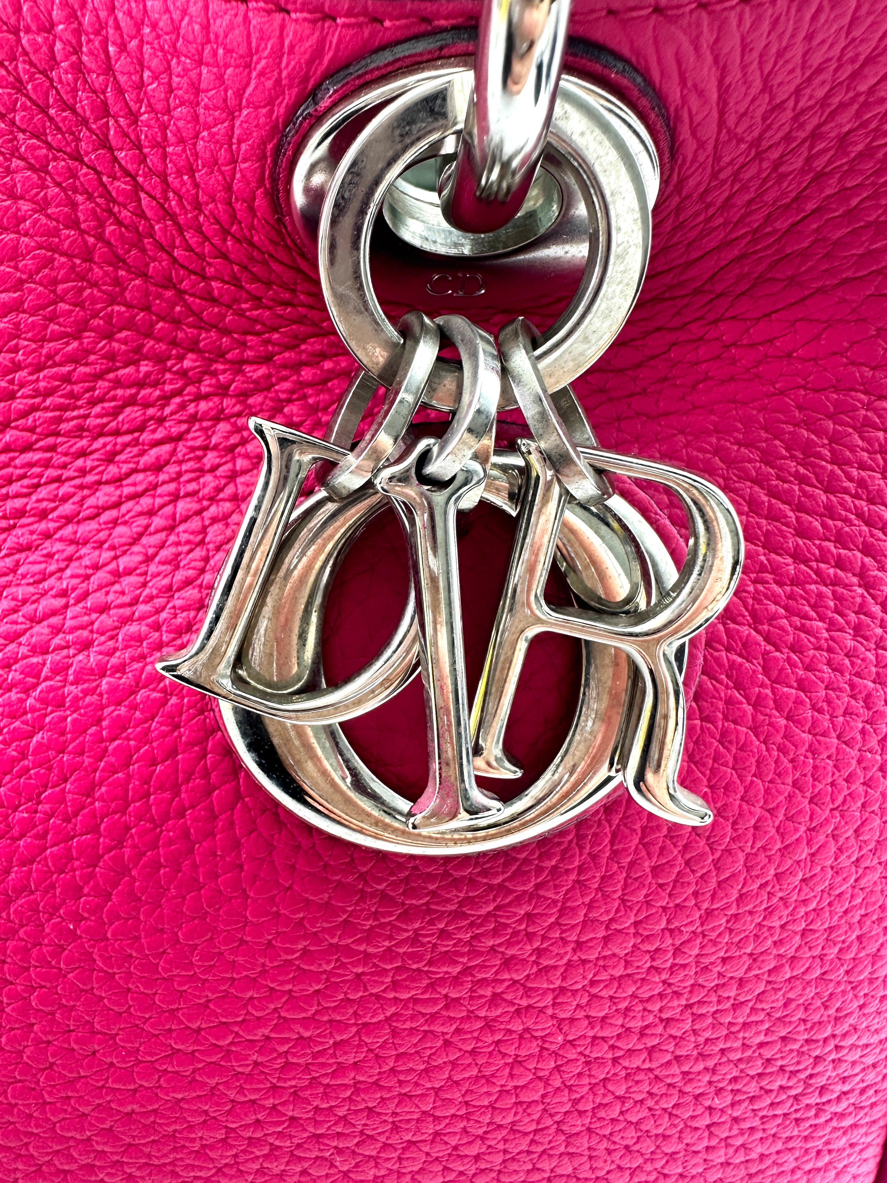 Christian Dior Diorissimo Pink Leather Top Handle Bag DR718