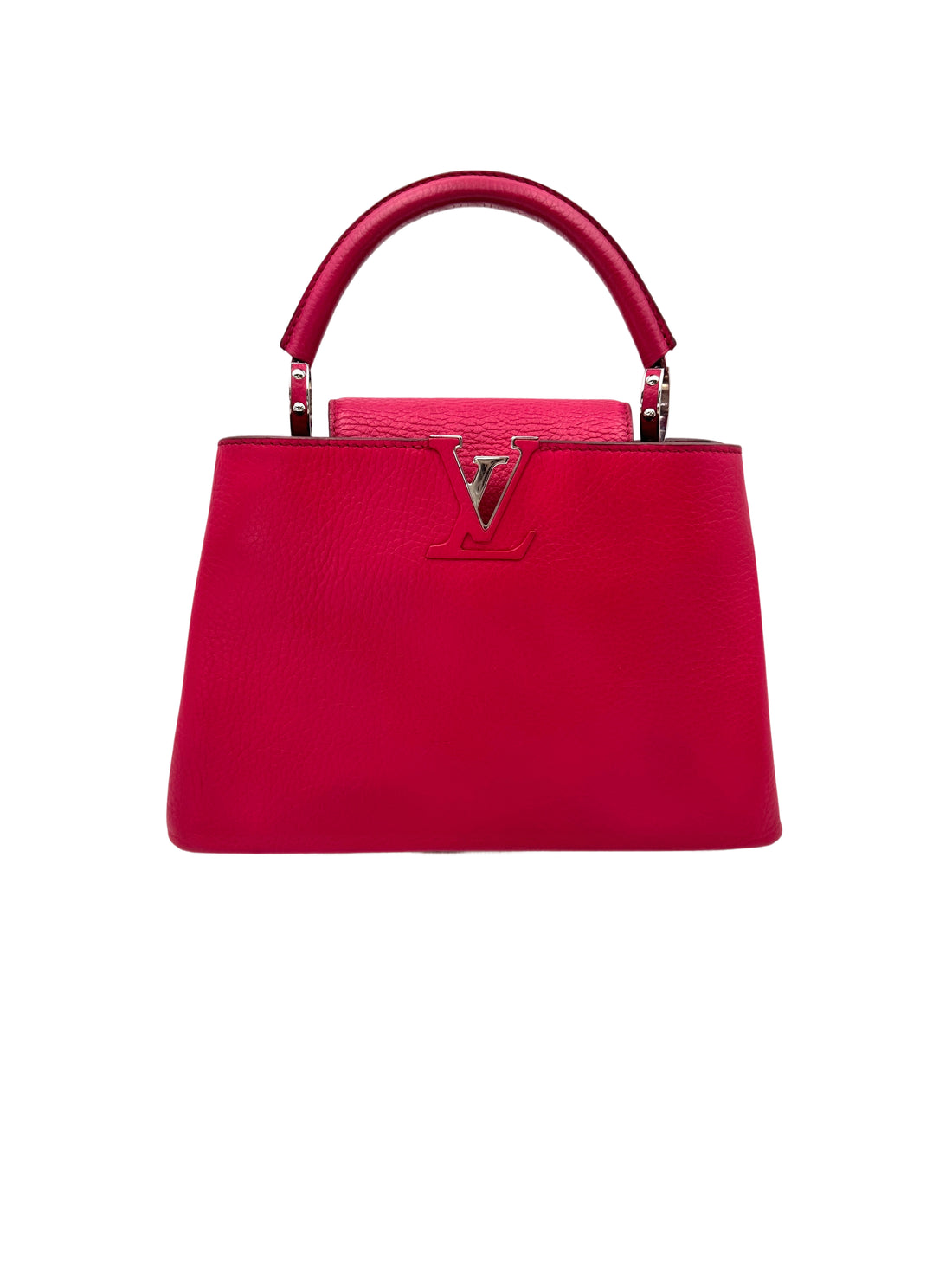 Louis Vuitton Capucines Red Leather Handle Bag LV2607