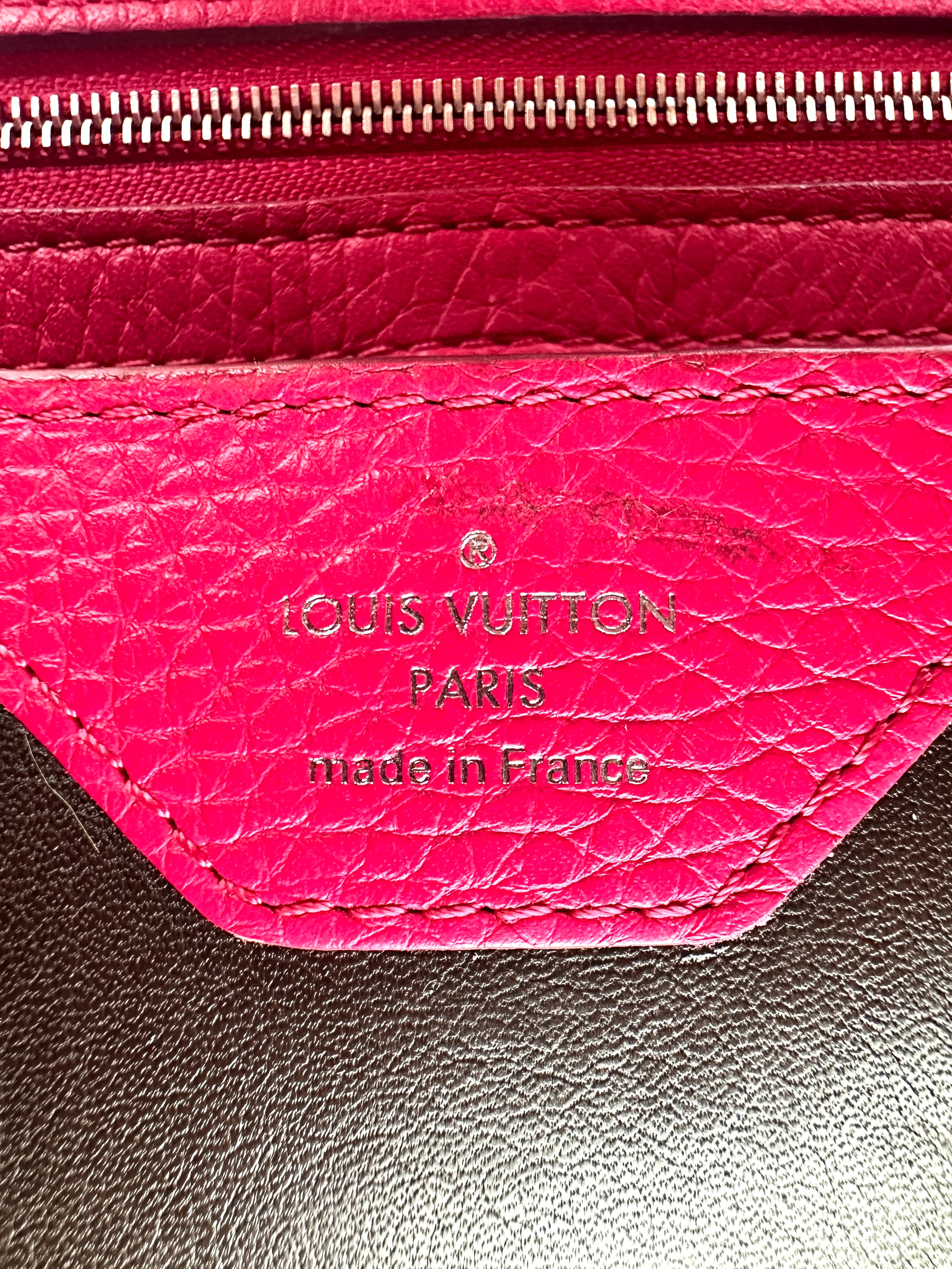 Louis Vuitton Capucines Red Leather Handle Bag LV2607