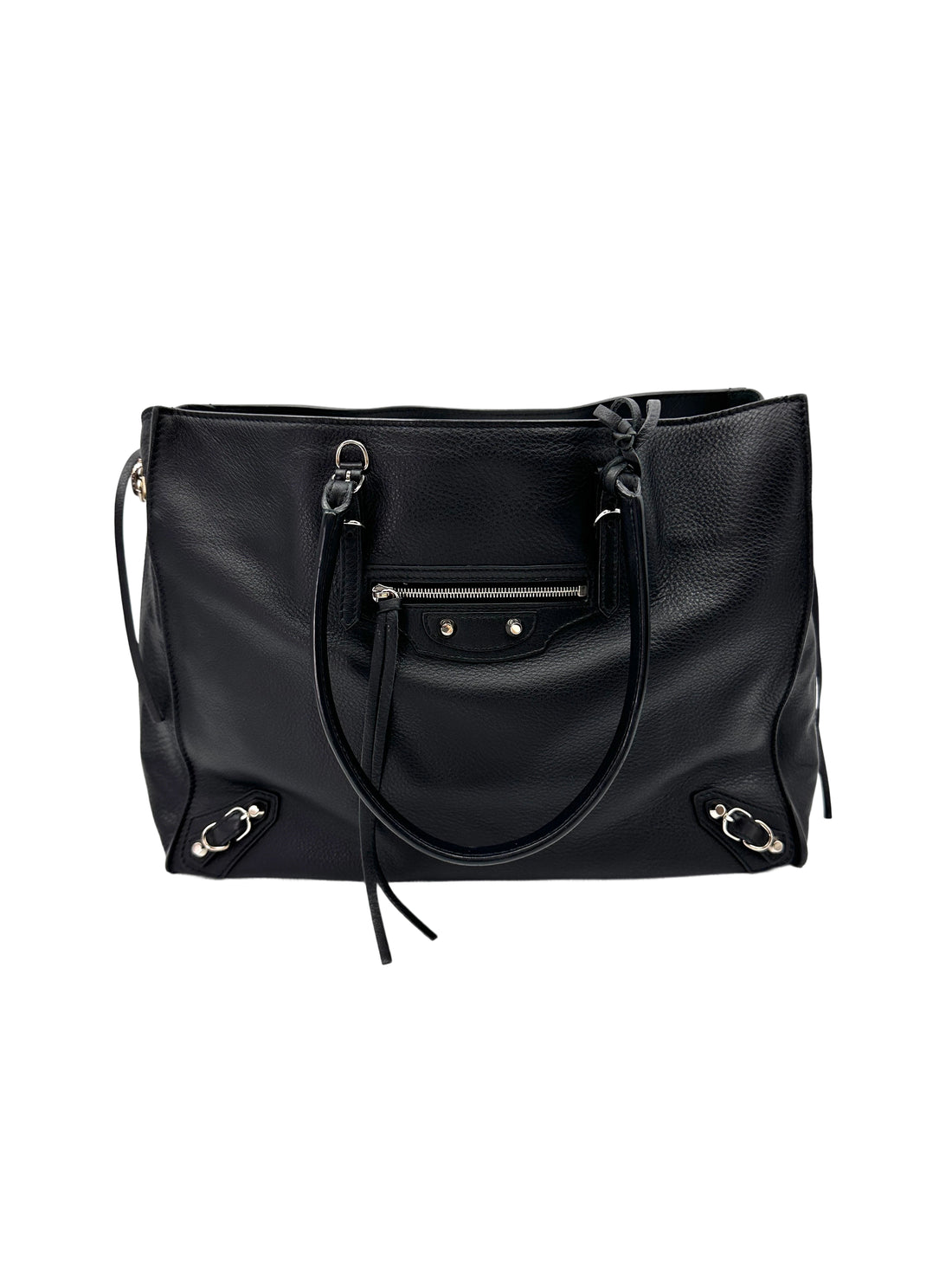 Balenciaga Papier Black Leather Tote Handle Bag BB70
