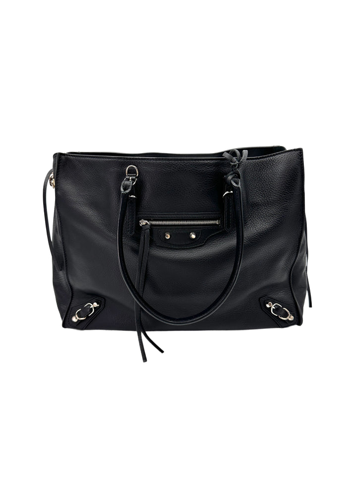Balenciaga Papier Black Leather Tote Handle Bag BB70