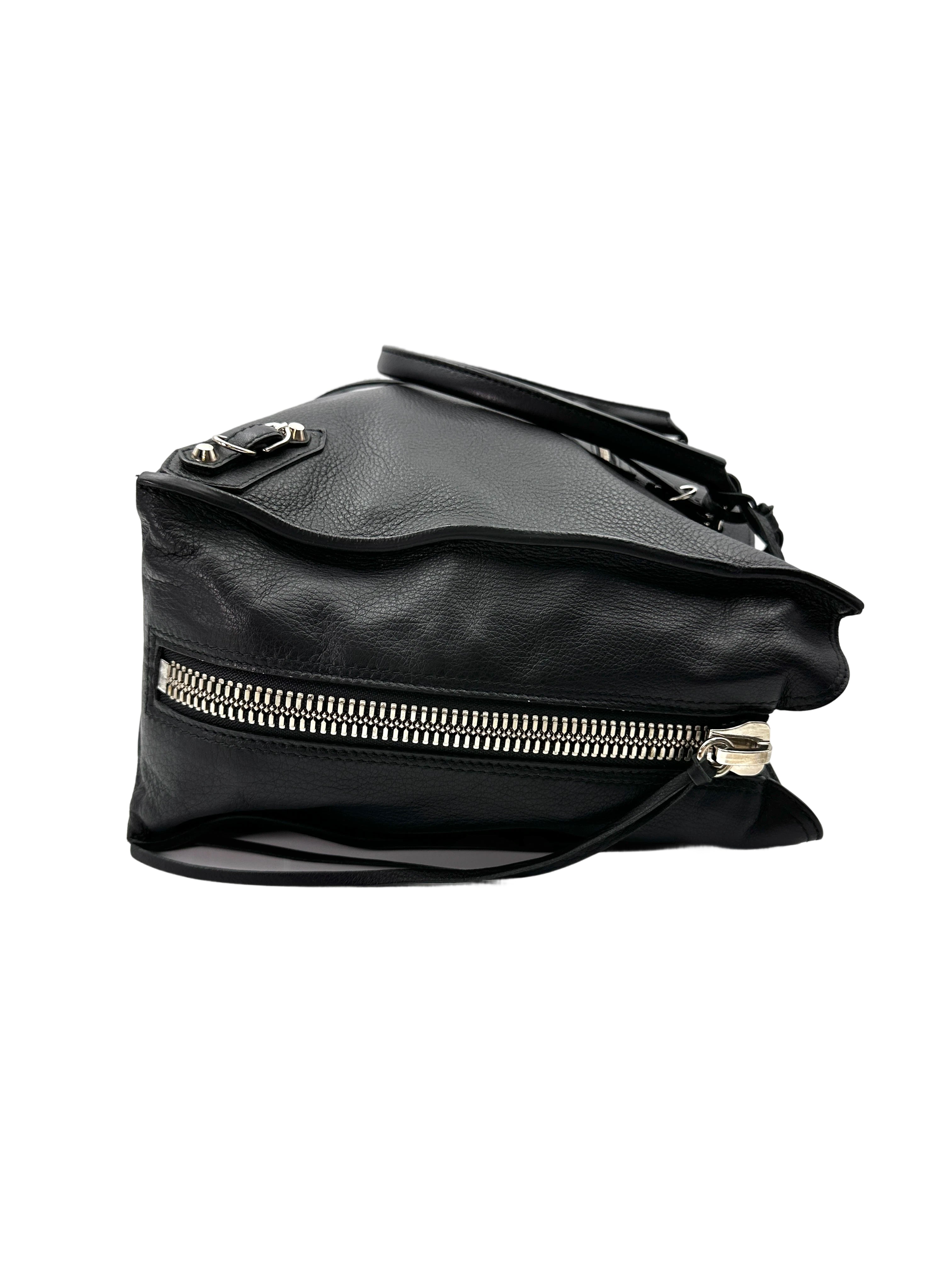 Balenciaga Papier Black Leather Tote Handle Bag BB70