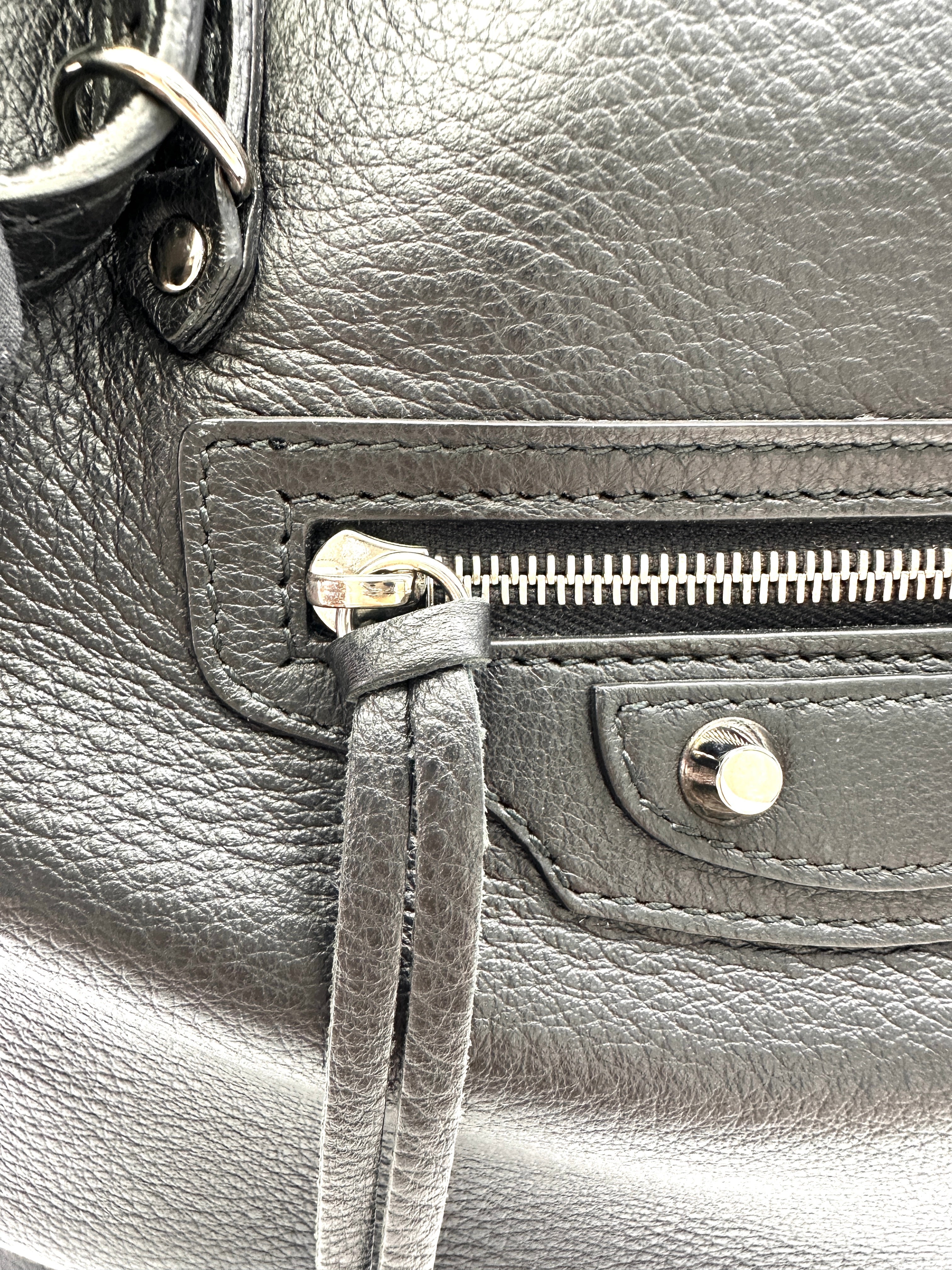 Balenciaga Papier Black Leather Tote Handle Bag BB70