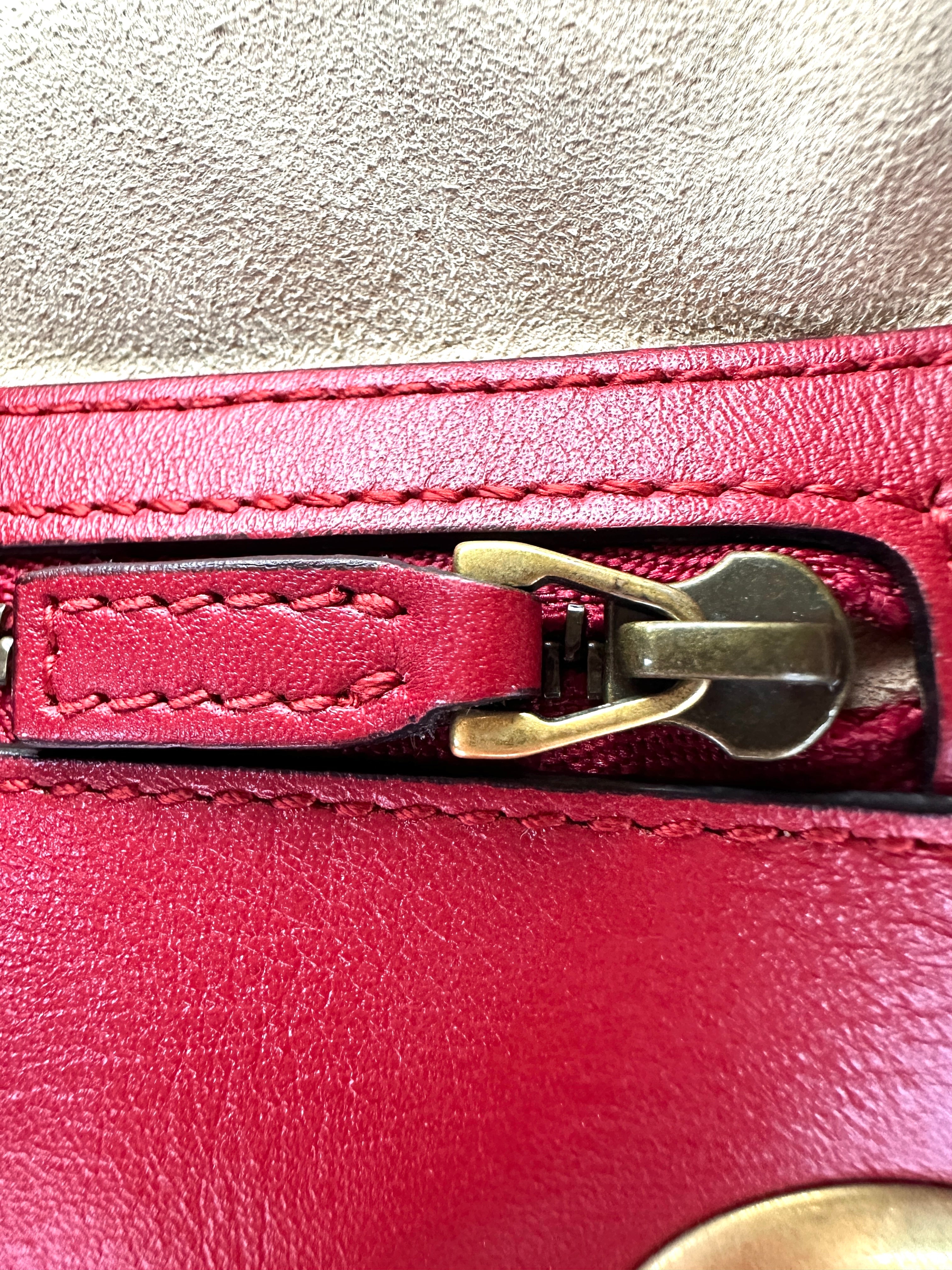 Gucci GG Marmont Red Matelasse Leather Flap Bag GG921
