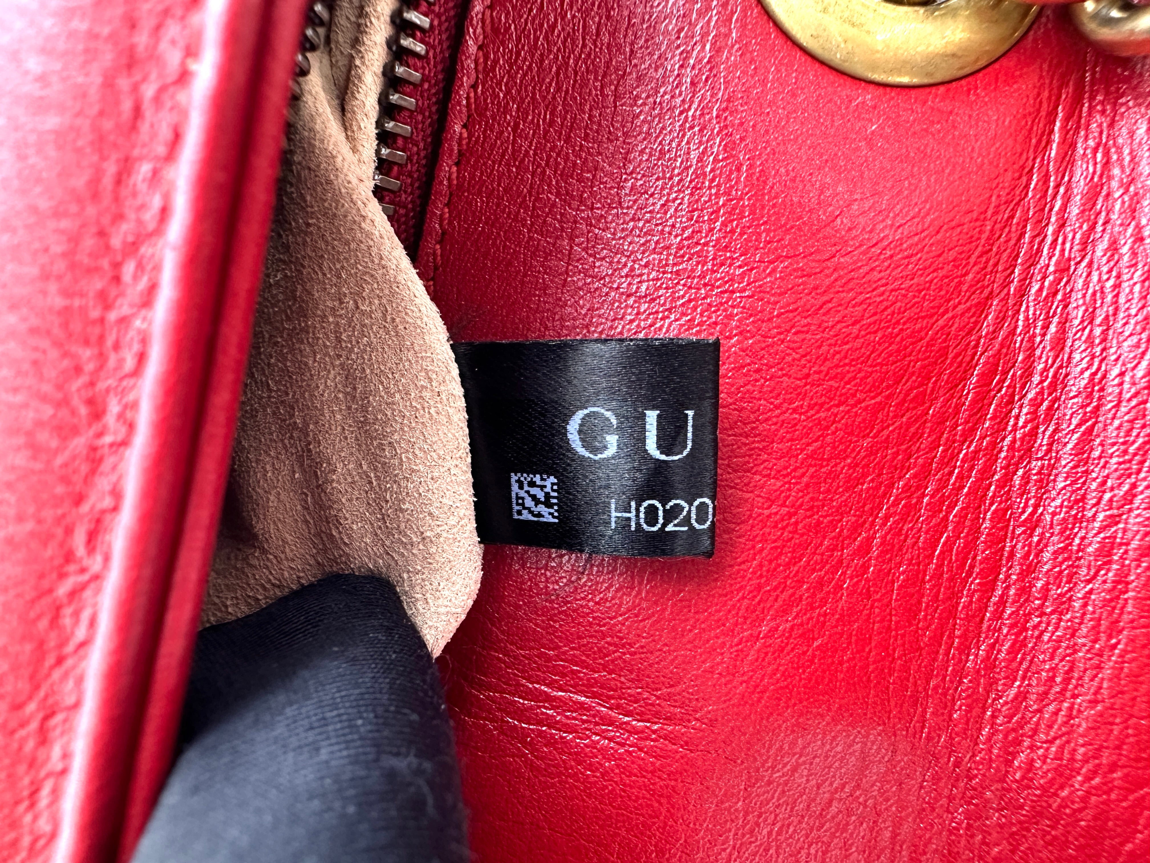 Gucci GG Marmont Red Matelasse Leather Flap Bag GG921