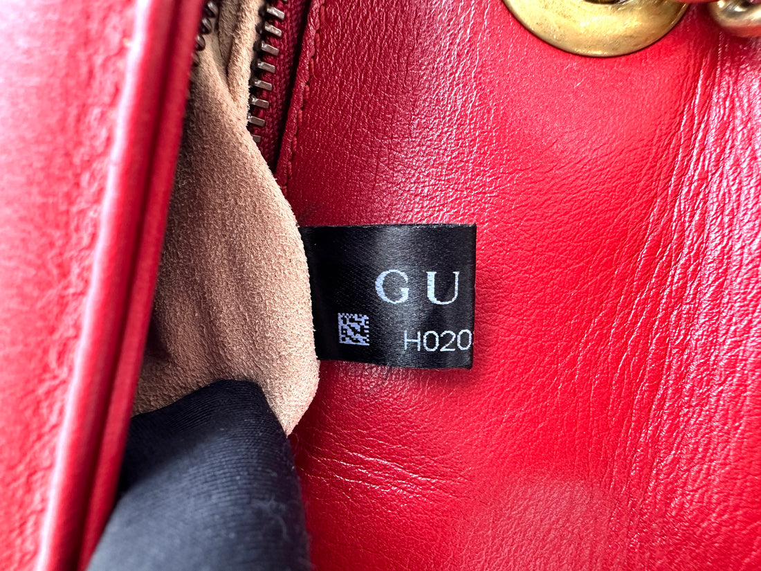 Gucci GG Marmont Red Matelasse Leather Flap Bag GG921