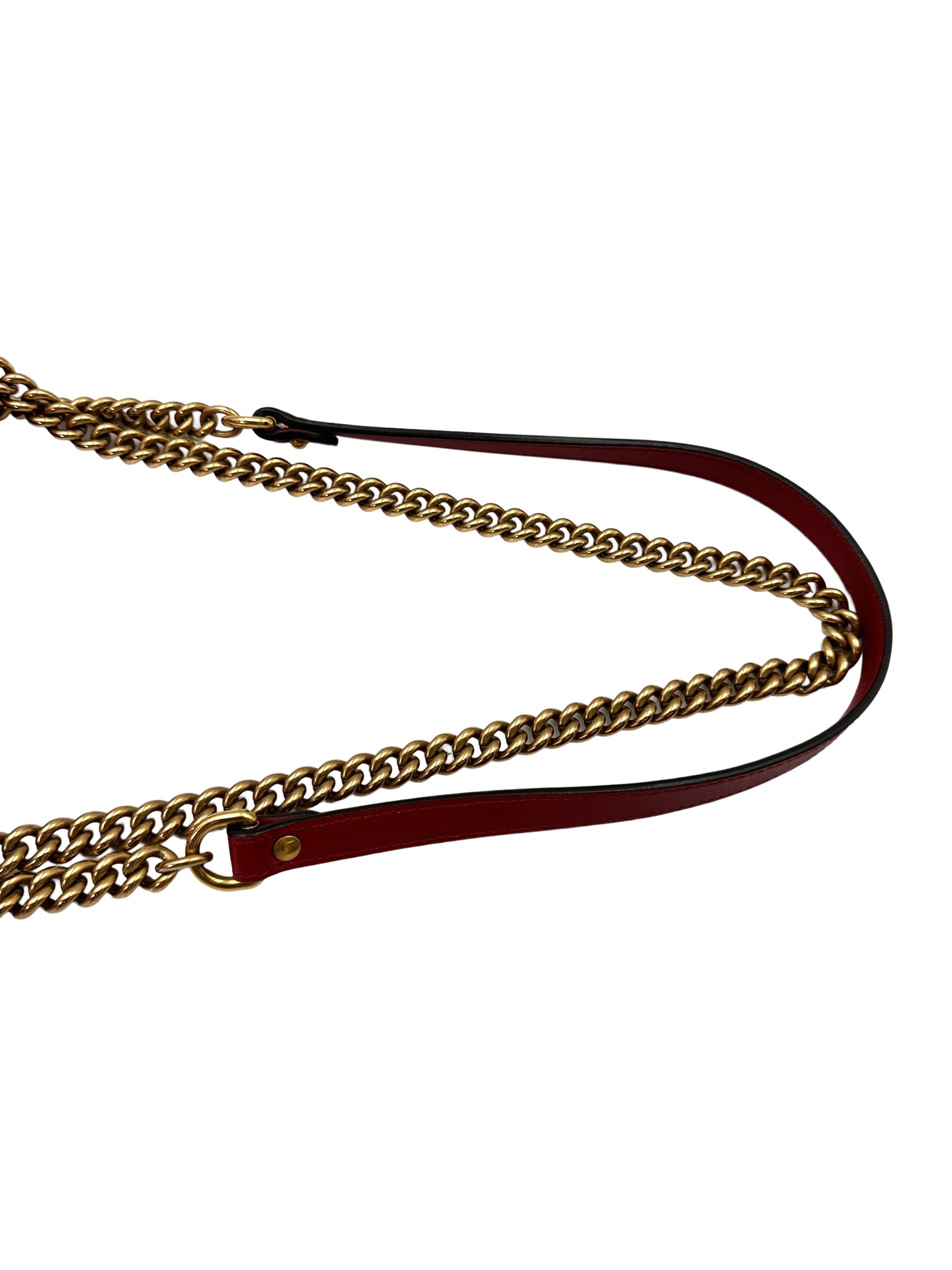 Gucci GG Marmont Red Matelasse Leather Flap Bag GG921