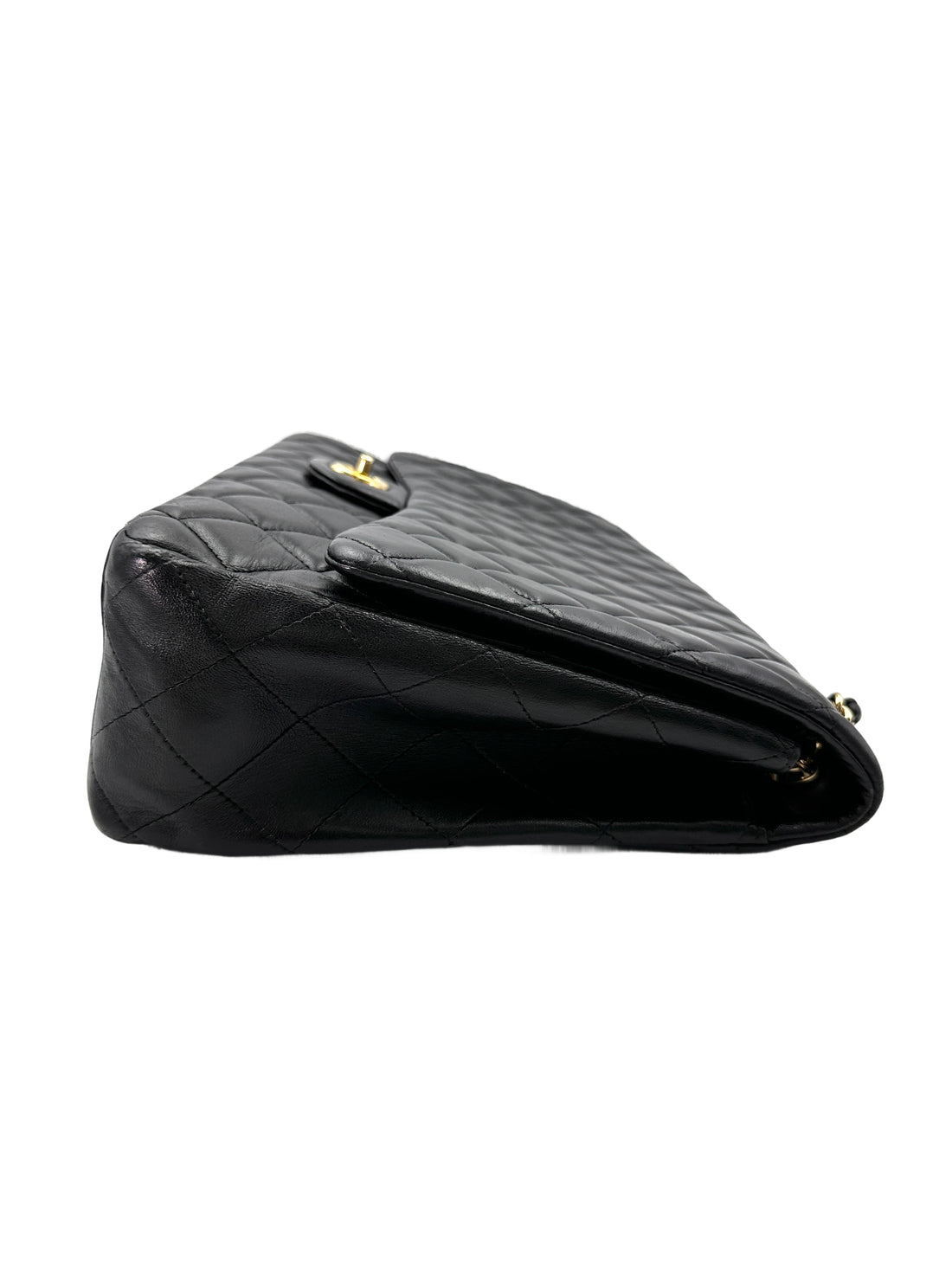 Chanel Black Quilted Lambskin Maxi Shoulder Bag With Gold Buckle(13***60) CC1887