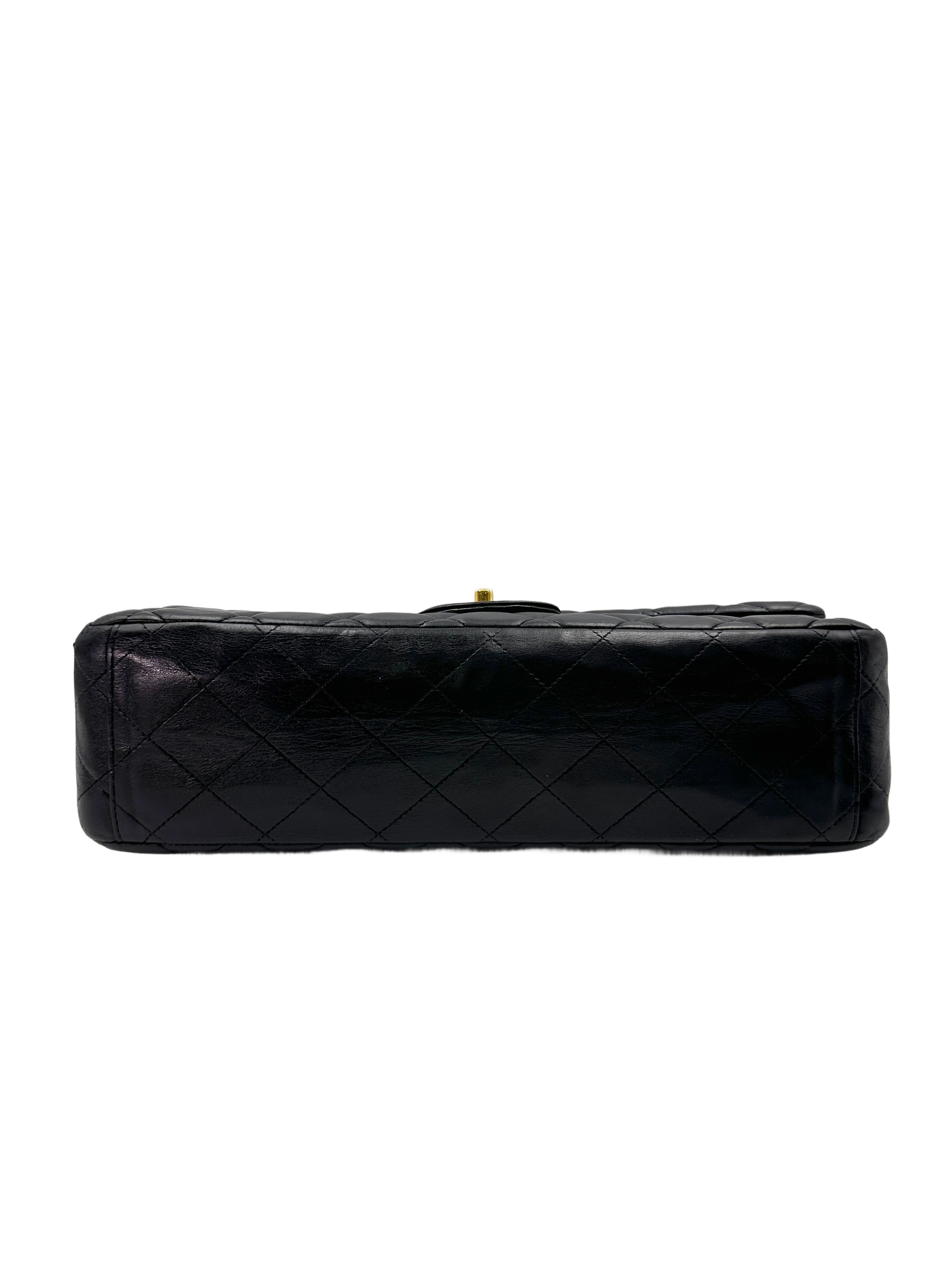 Chanel Black Quilted Lambskin Maxi Shoulder Bag With Gold Buckle(13***60) CC1887