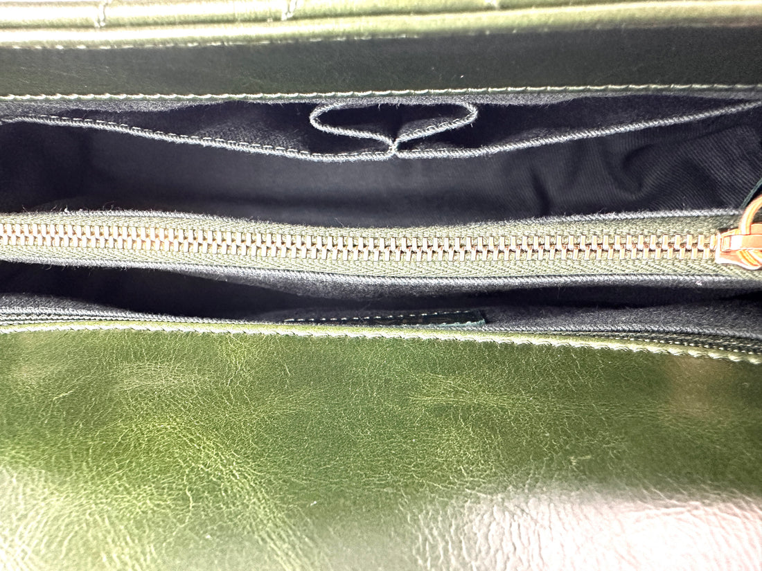 Chanel CoCo Handle Green Chevron Quilted Leather Medium Size Handle Bag With Gold Buckle(24***96) C1888
