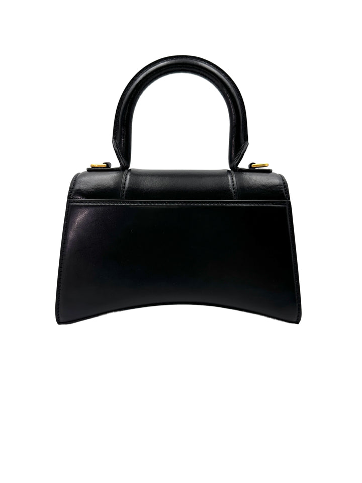 Balenciaga Hourglass Black Leather Shoulder Bag BB68
