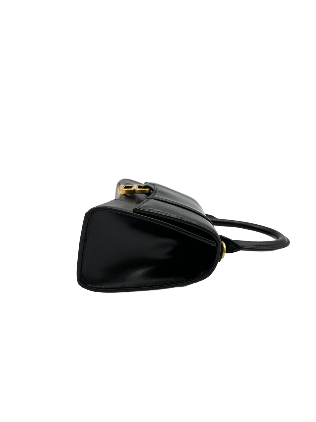 Balenciaga Hourglass Black Leather Shoulder Bag BB68