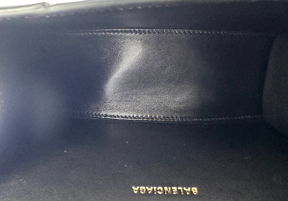 Balenciaga Hourglass Black Leather Shoulder Bag BB68