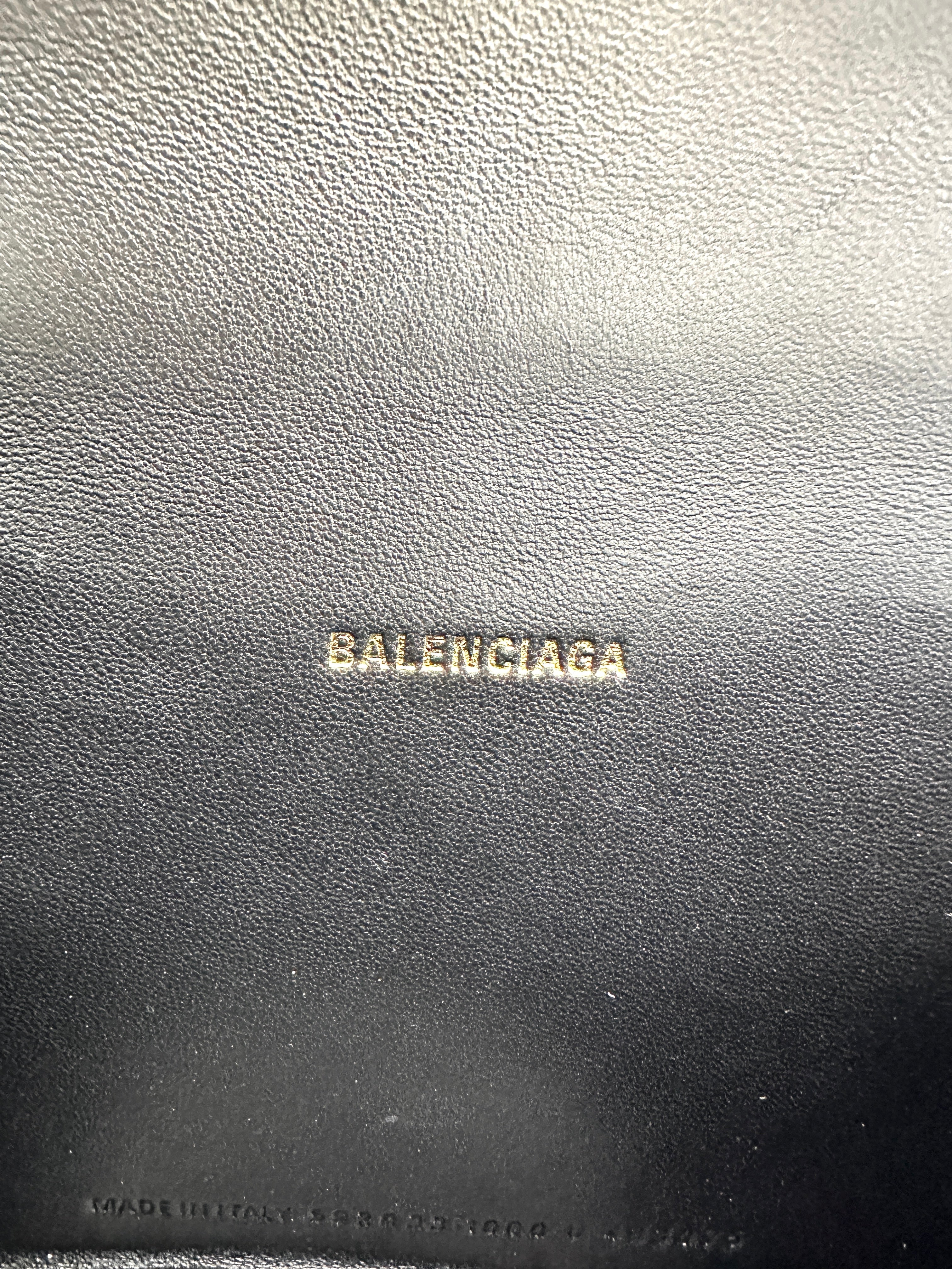 Balenciaga Hourglass Black Leather Shoulder Bag BB68